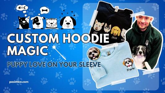 Custom Dog Face Hoodie Magic Puppy Love on Your Sleeve