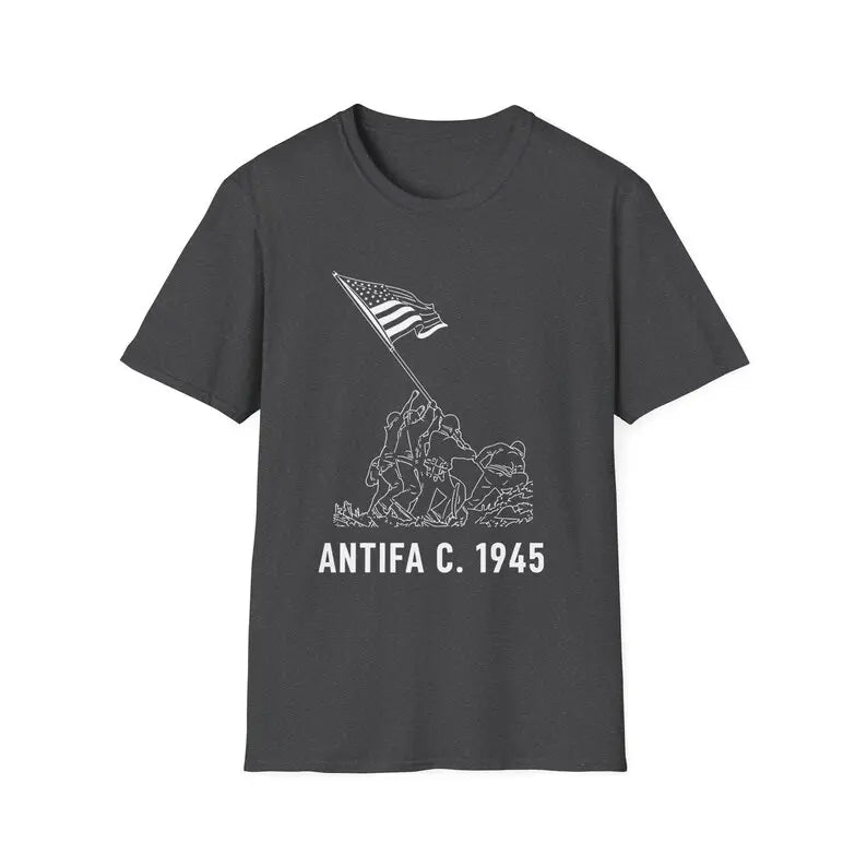 Antifa C. 1945 T-Shirt - Patriotic Anti-Fascist Liberty Tee, Protest Resist Graphic Shirt, Unisex Historical Statement Apparel