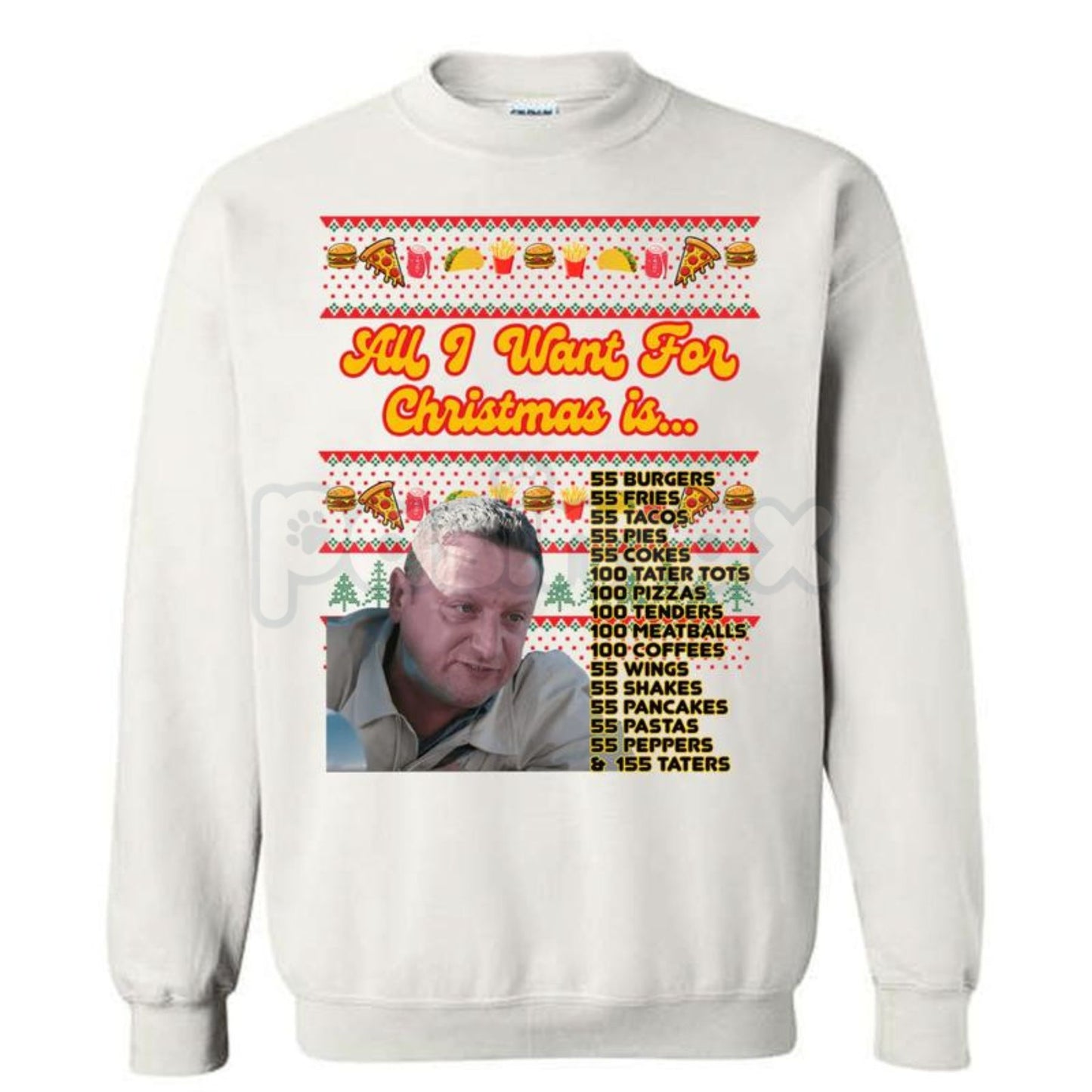 ITYSL Christmas: "55 Burgers 55 Fries" Tim Robinson Unisex Crewneck – Holiday Comedy Sweatshirt