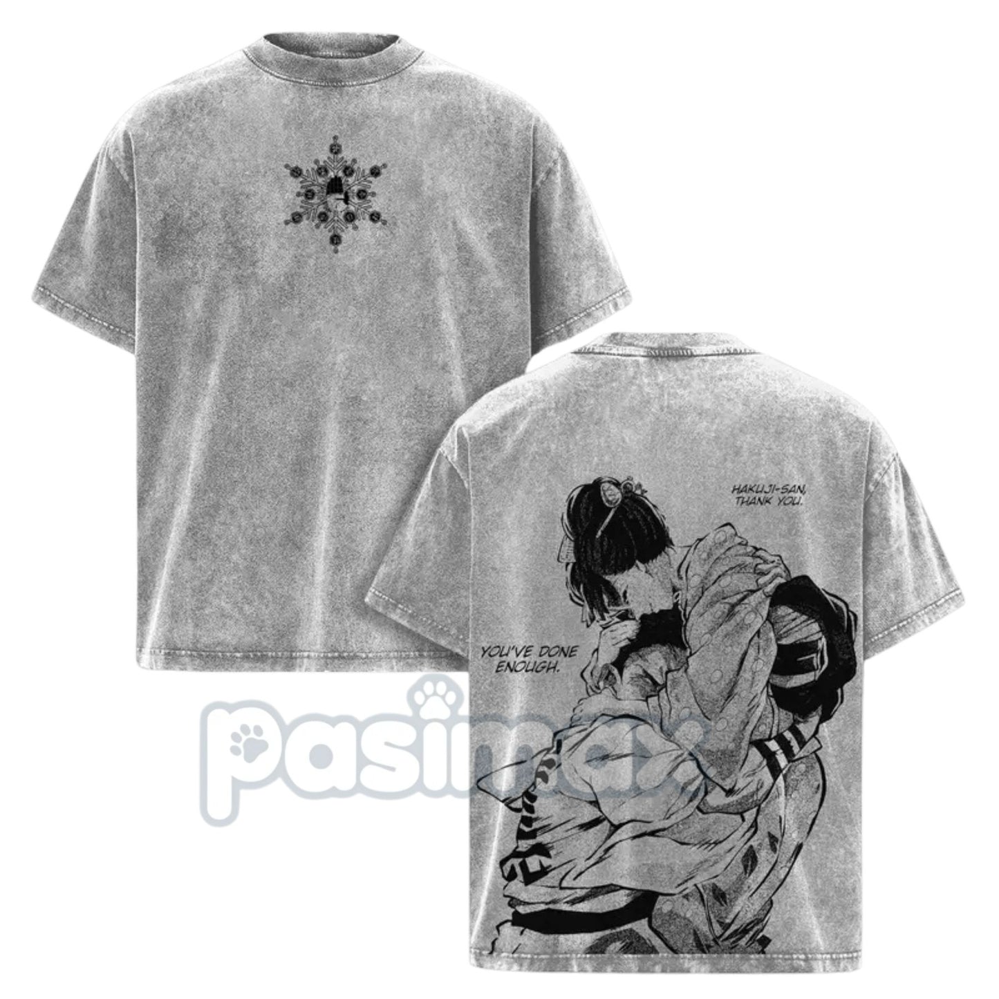Akaza vs. Koyuki Demon Slayer T-Shirt – 2-Sided Washed Cotton Graphic Tee, Oversized Anime Manga