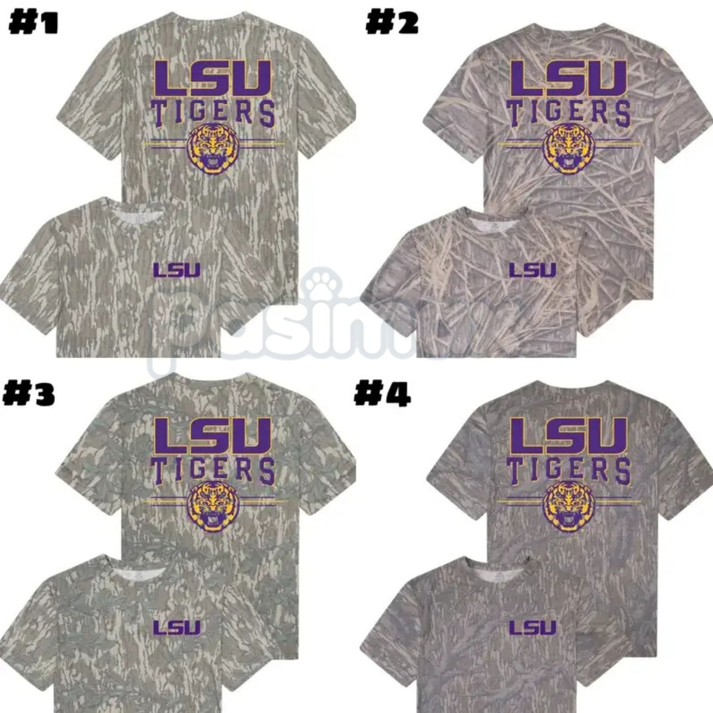 LSU Tigers Camo T-Shirt - Mossy Oak Original Bottomland Tee, Unisex College Fan Apparel