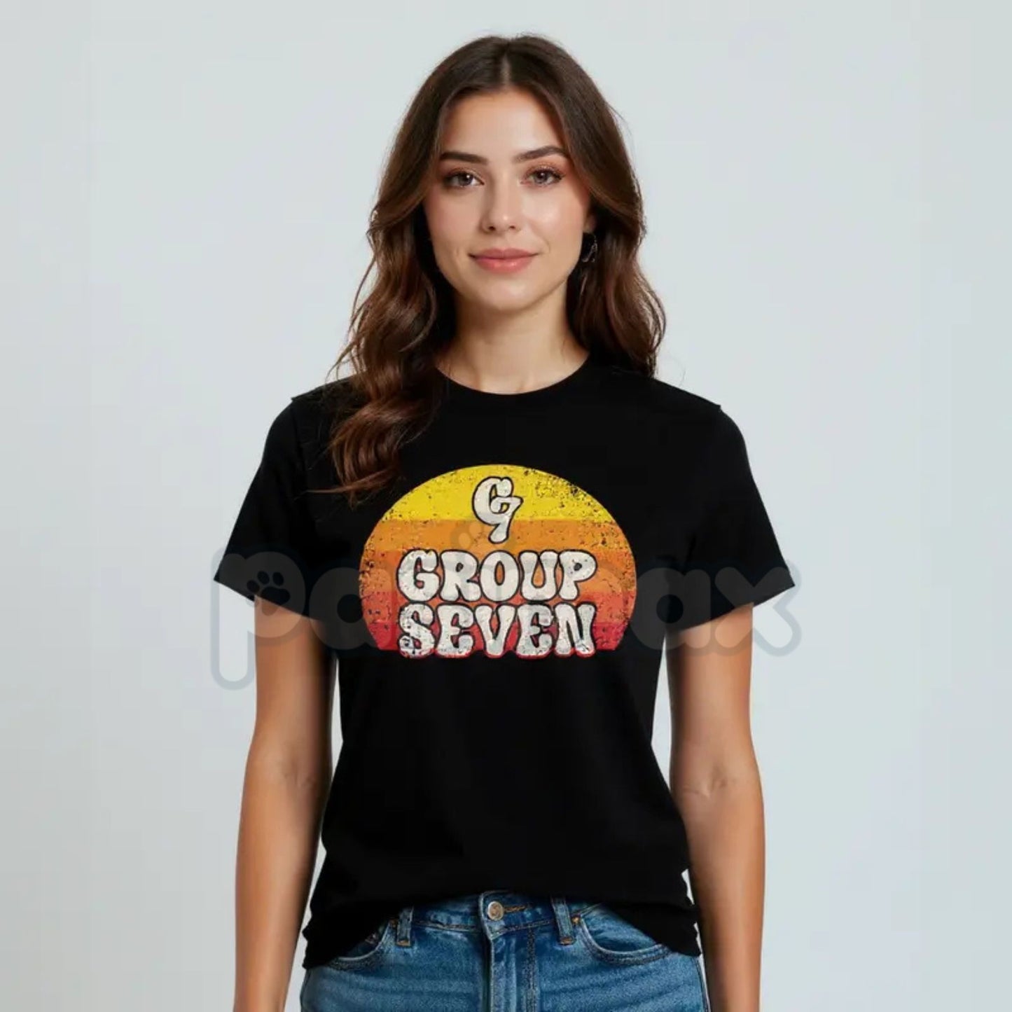 Group 7 Unisex Black T-Shirt - Exclusive Group Seven Member Apparel, Team Identity Graphic Tee, Minimalist Black Logo Shirt