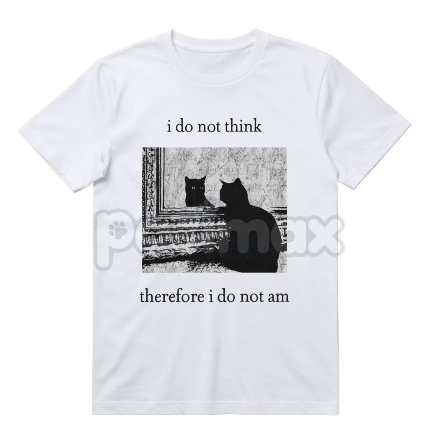 "I Do Not Think Cat Tee" Goth Clothing - Funny Graphic 90s Vintage T-Shirt, Men's Trendy Alt Style, Unisex Meme Apparel