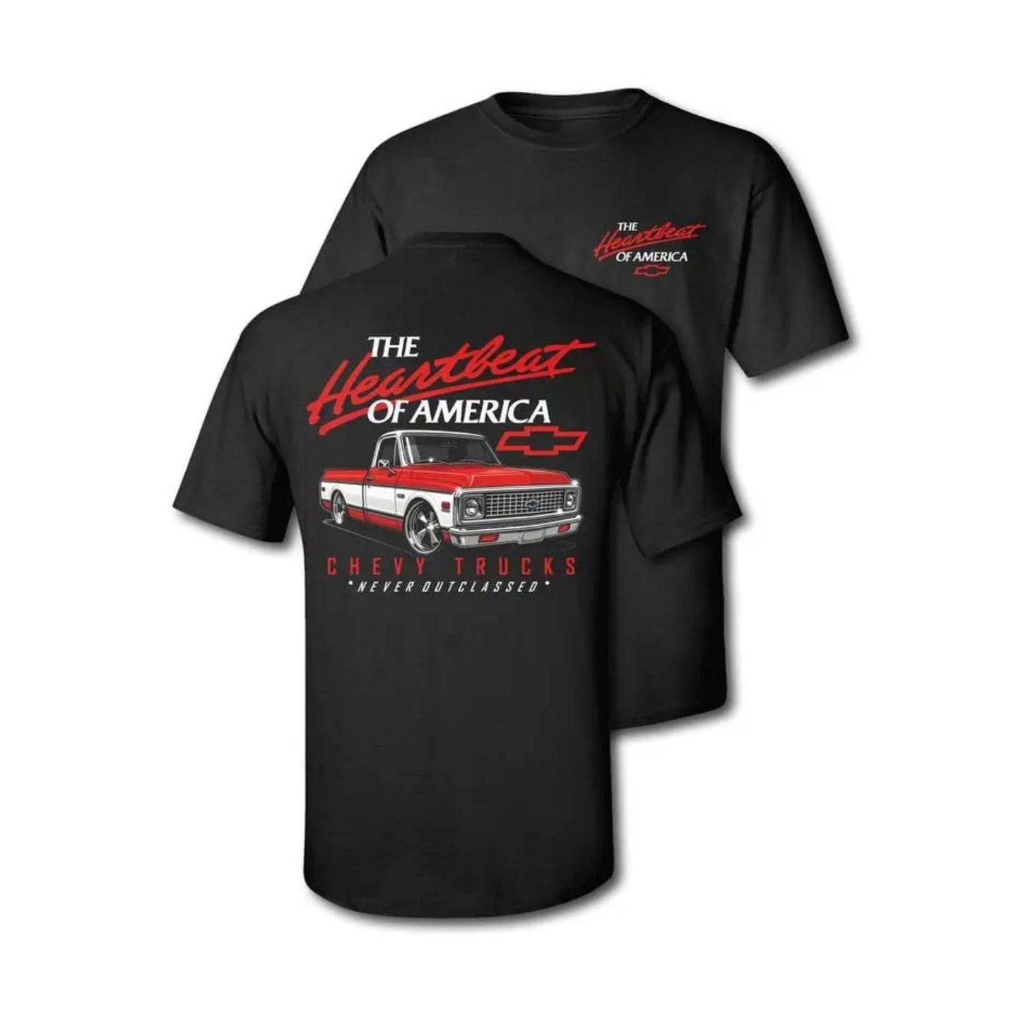 Vintage "Never Outclassed" Chevy T-Shirt - Old School Legend Apparel, Classic Car Graphic Tee