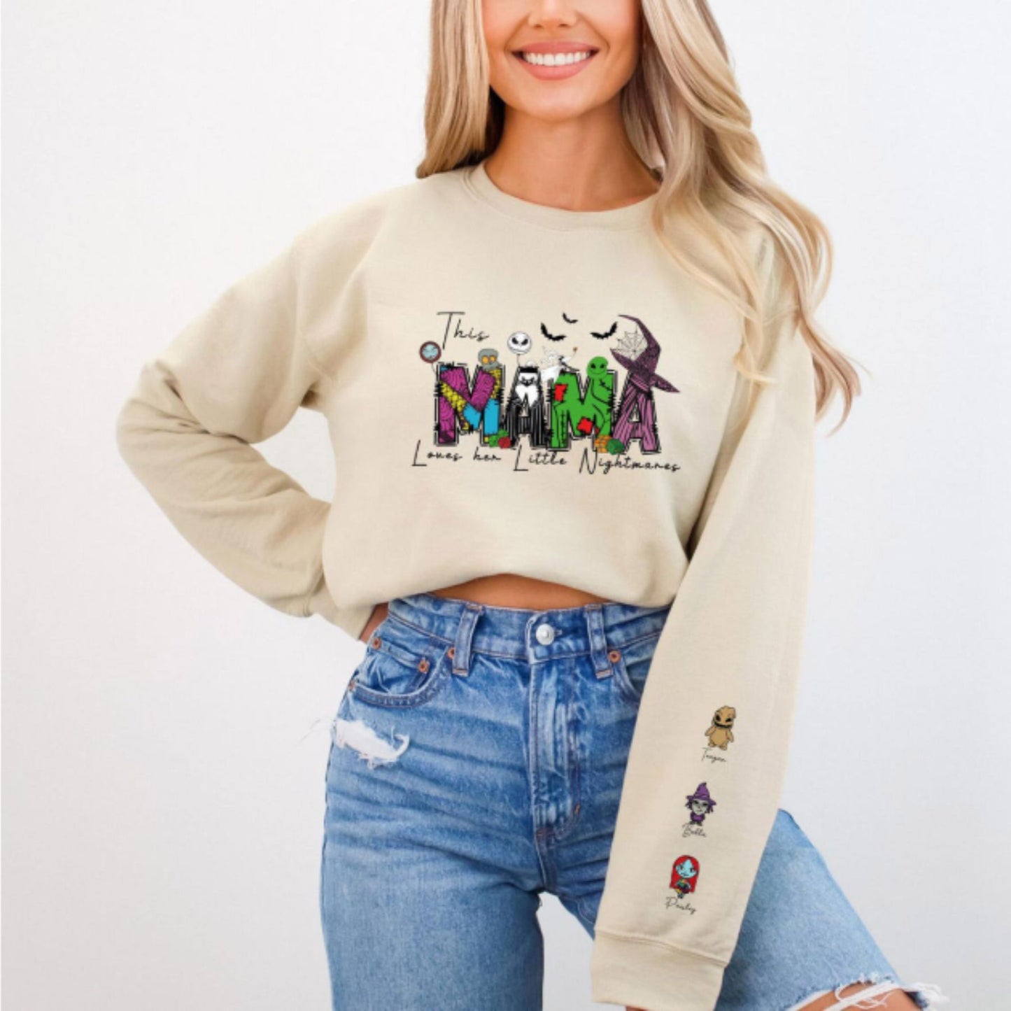 Halloween 'This Mama Loves Her Nightmares' Sweater – Spooky Funny Mom Top