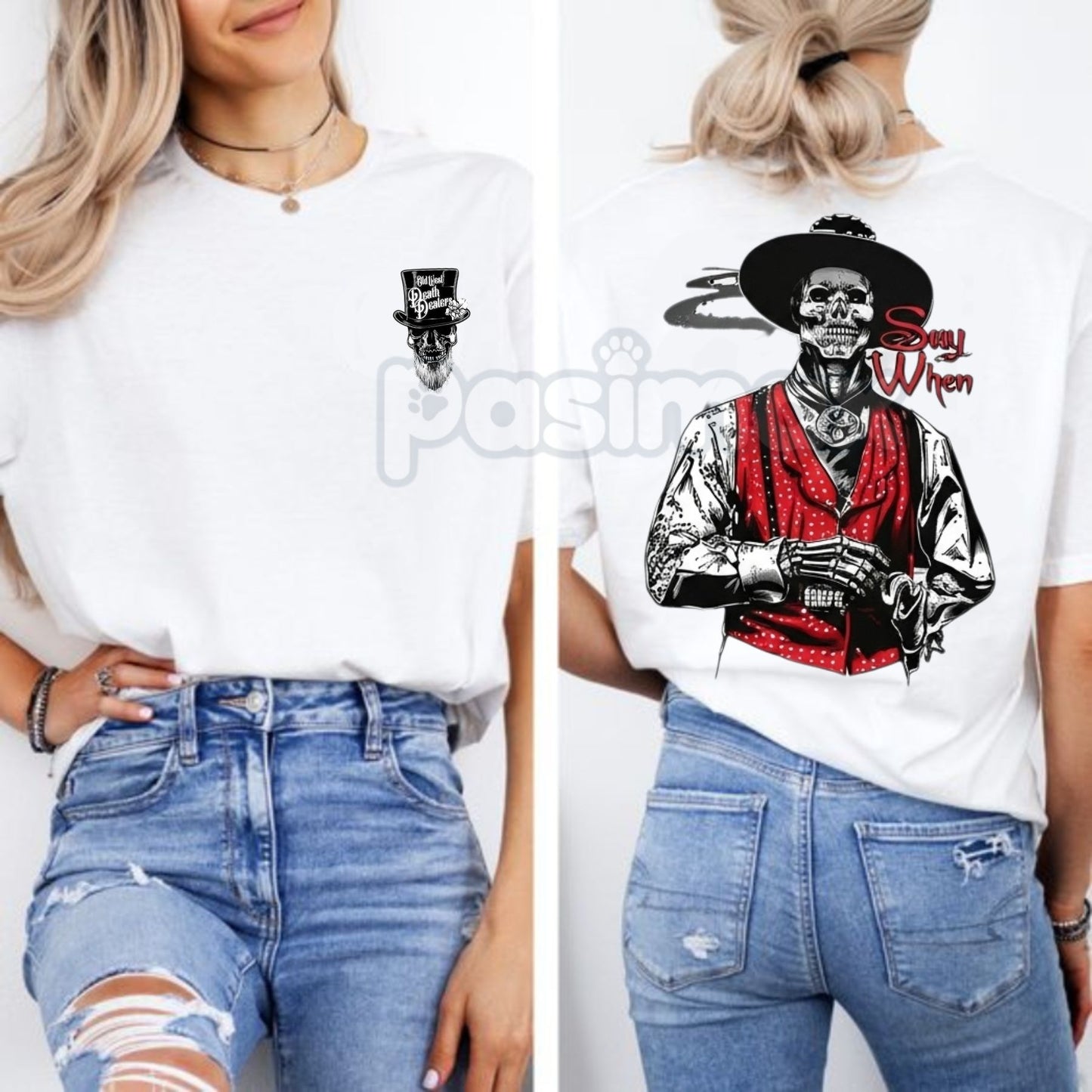 Doc Holliday "Say When" Zombie T-Shirt - Old West Death Dealers Collection, Tombstone Ghost Town Cowboy Shirt