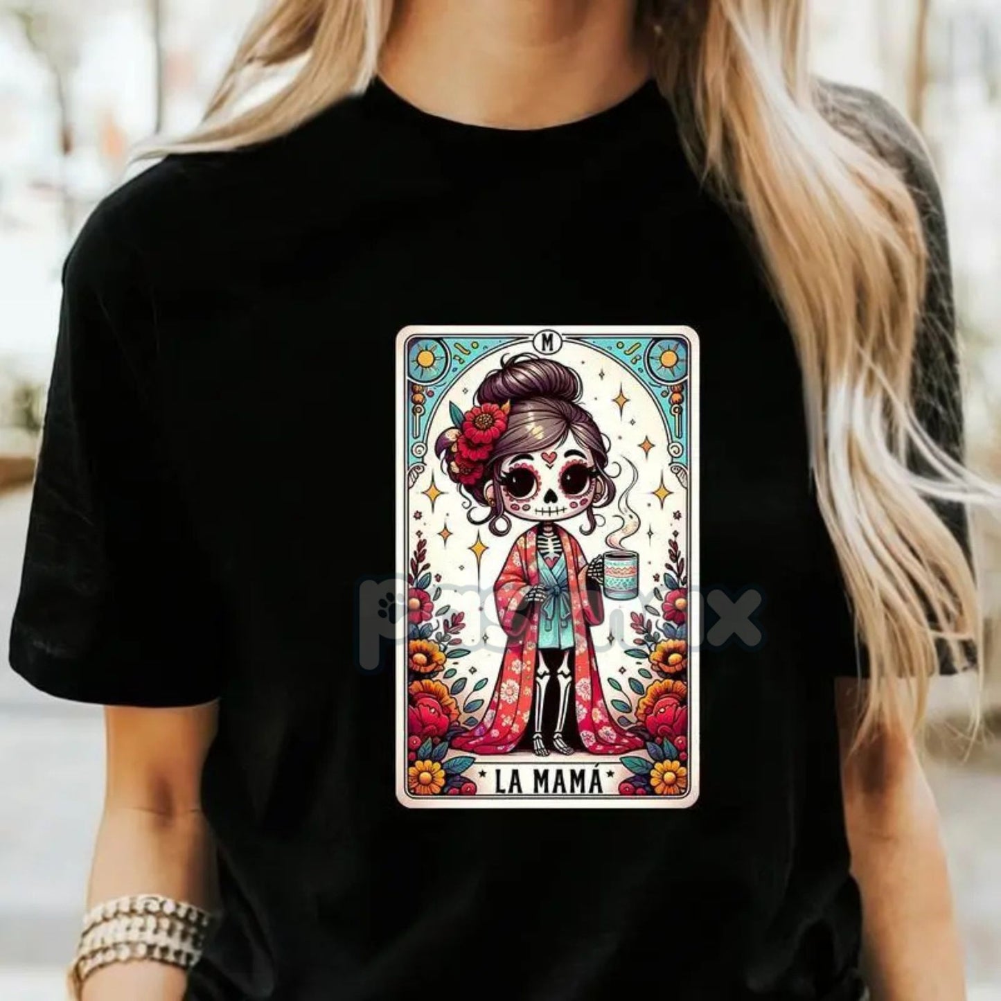 Funny Mexican Mom Tarot Card Shirt - "La Chancla" Graphic Tee, Cultural Humor Statement T-Shirt