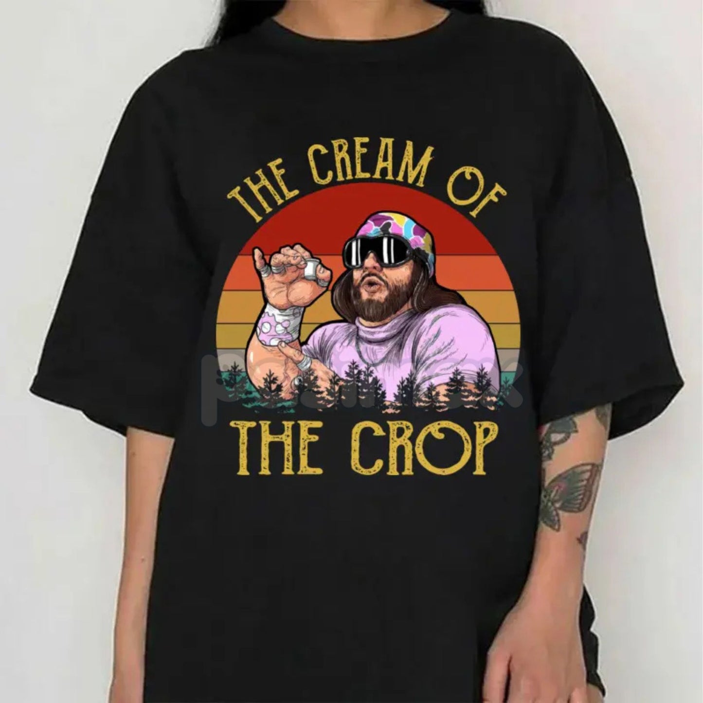 "Macho The Cream of The Crop" Retro Graphic Tee - 80s Wrestling Slogan Shirt, Vintage Pop Culture Apparel, Randy Savage Style