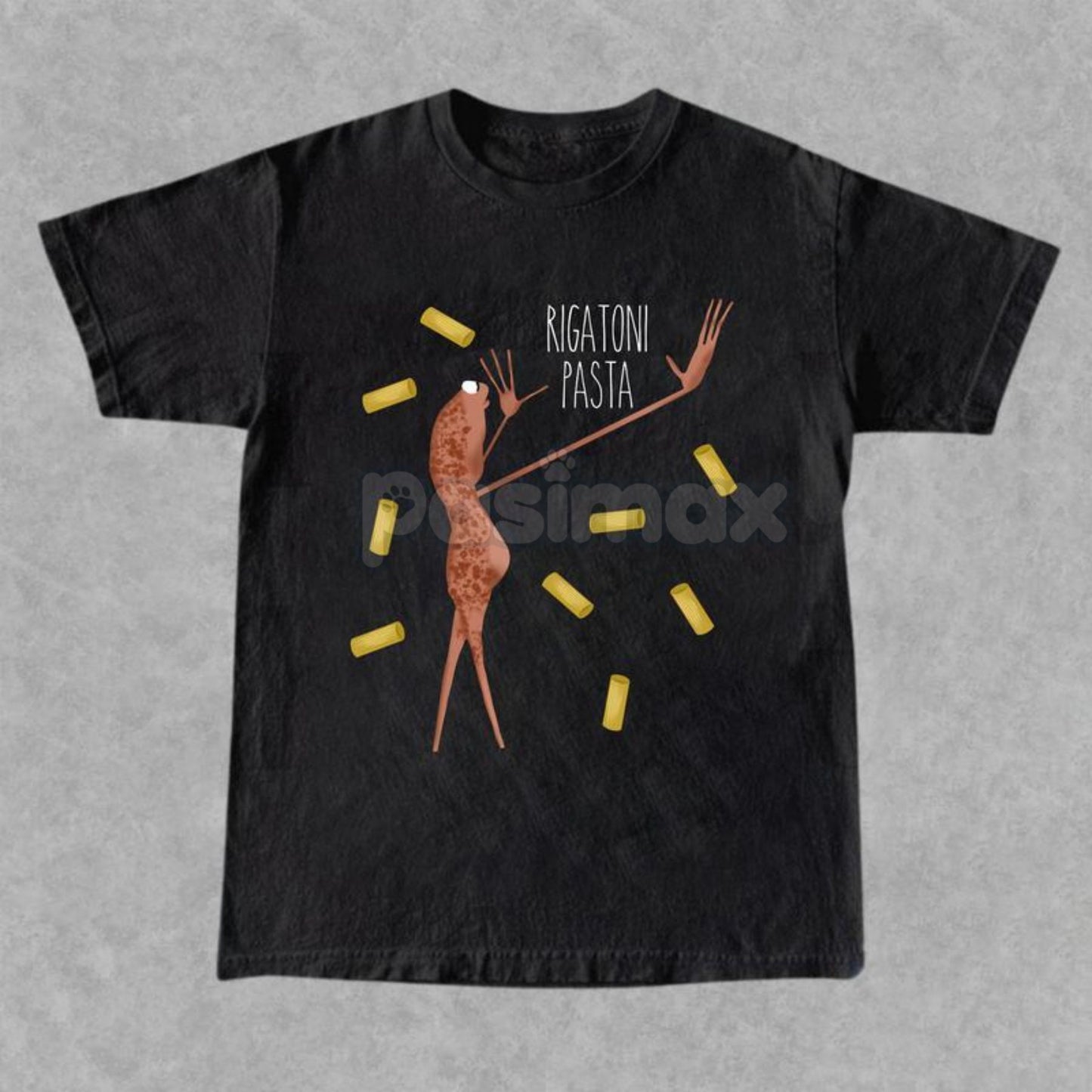 Rigatoni Pasta & Worm Graphic Tee - Internet Culture Funny T-Shirt, Viral Gaming Meme Merch