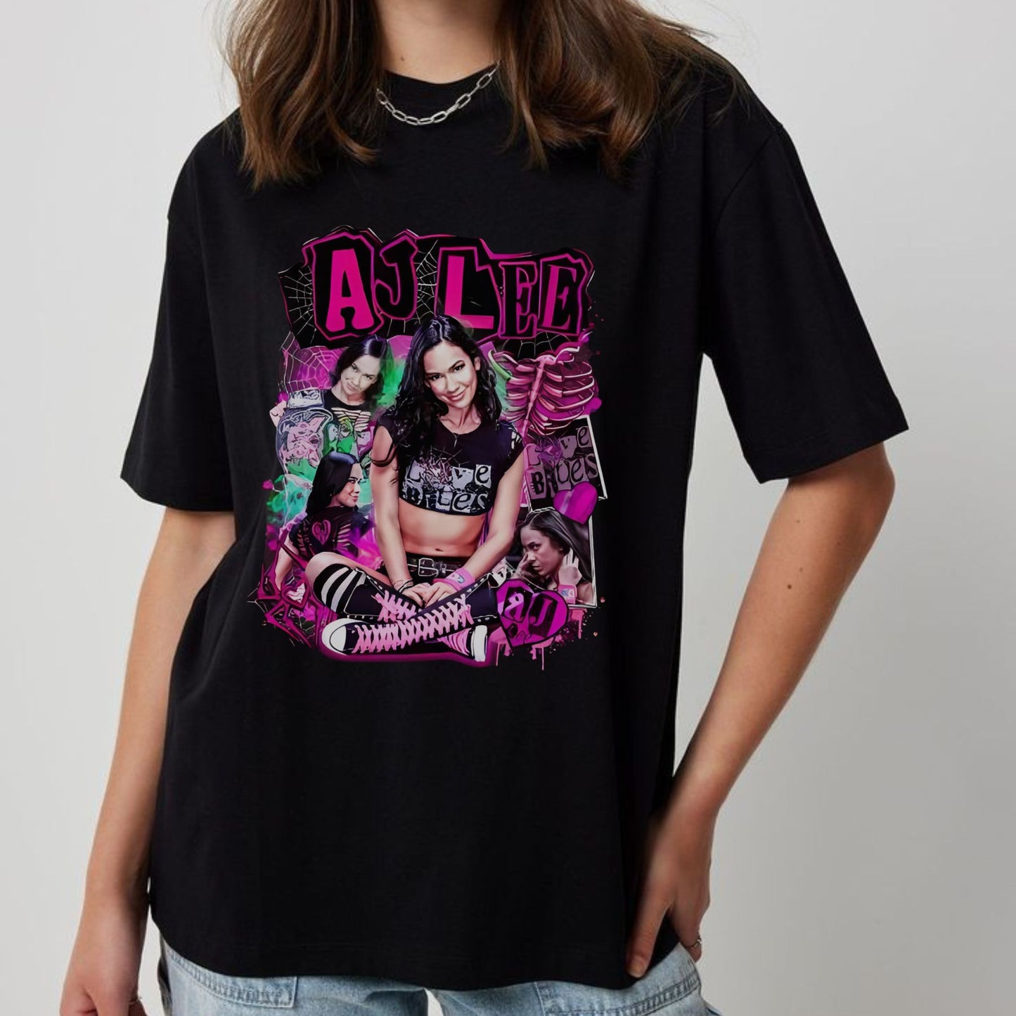 AJ LEE Retro T-Shirt - Official "The Crazy Tour" Wrestling Merch, Vintage Fan Apparel