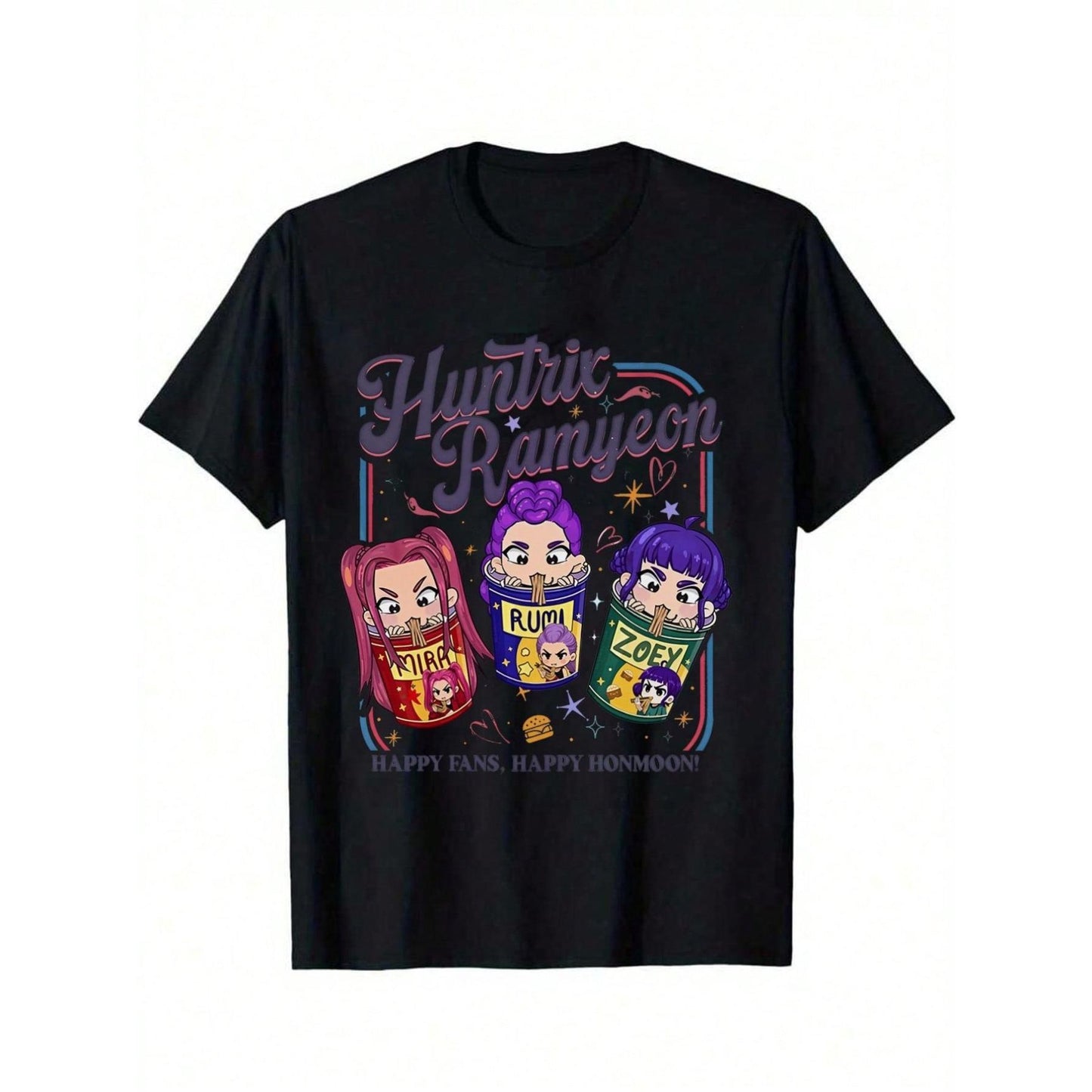 Rumi, Zoey & Mira "HUNTR/X" T-Shirt - Y2K KPOP Anime Graphic Tee, Back to School Clothes for Kids
