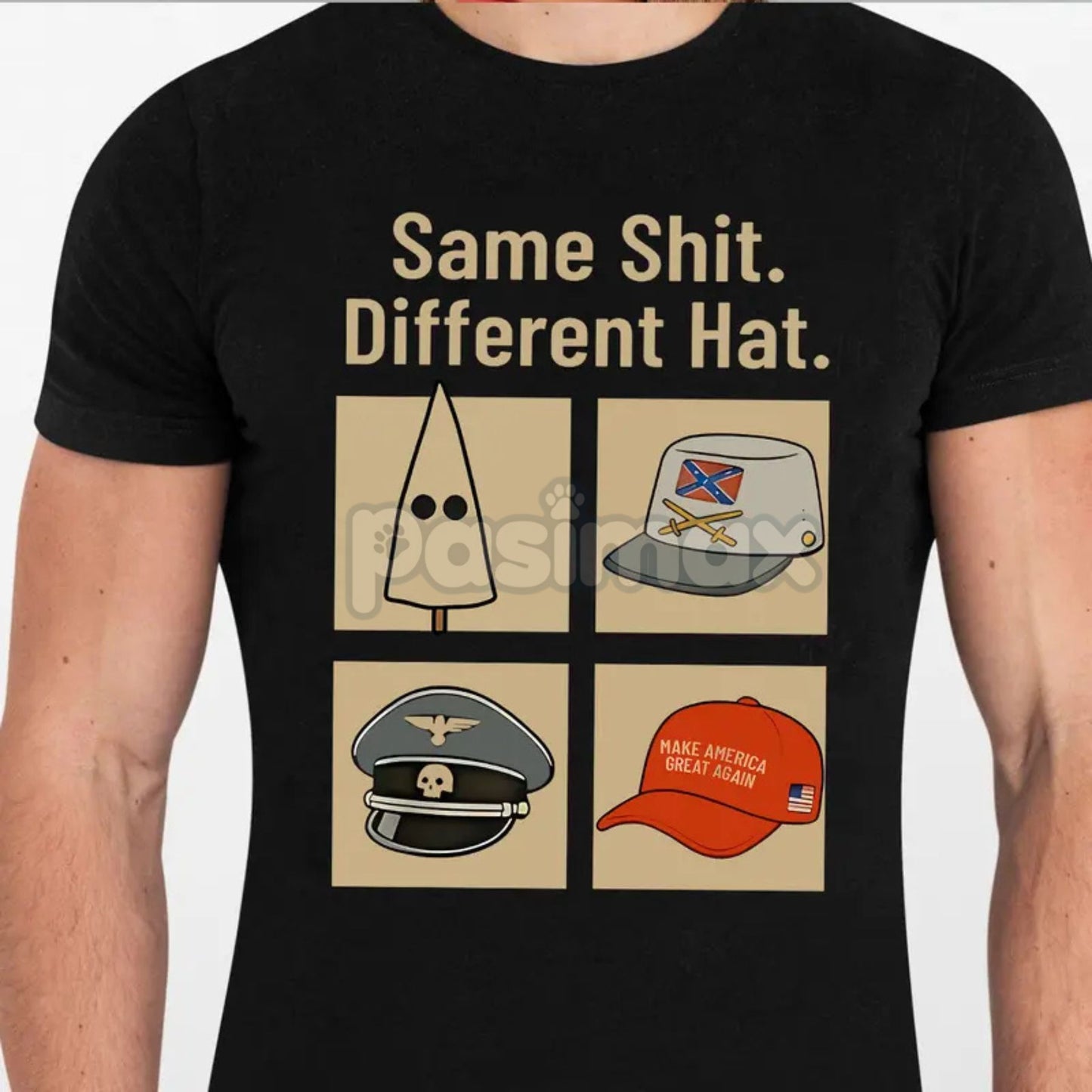"Same Thing Different Hat" Political Shirt - Dark Humor Statement Tee, Funny Graphic Shirt