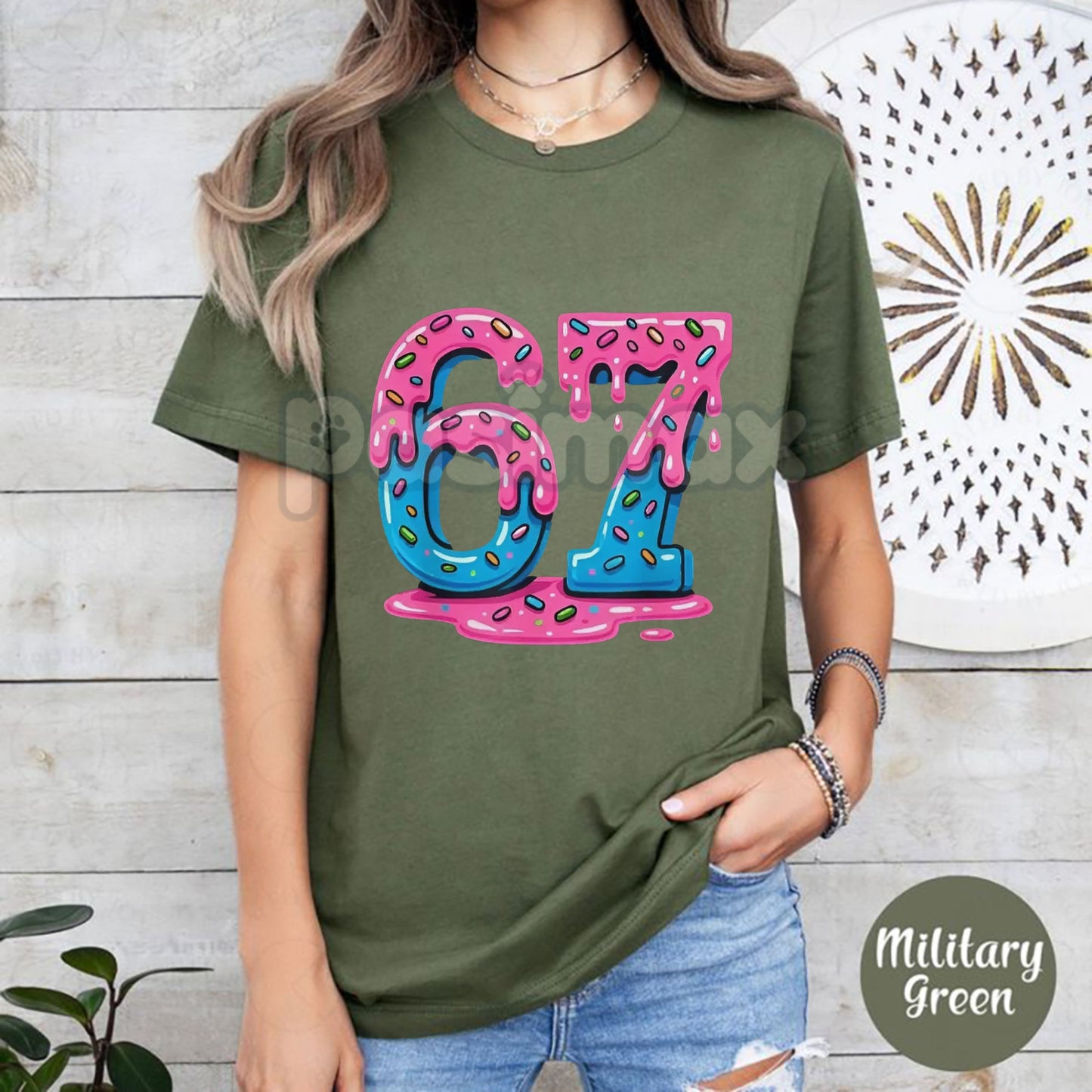 "Six Seven" Meme Ice Cream Drip T-Shirt - Funny Internet Culture Graphic Tee, Gambling/Sports Slogan Apparel, Unisex Trendy Drippy Art Shirt