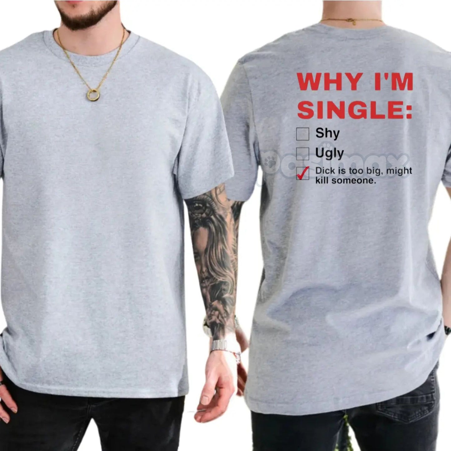 "Why I'm Single" Funny Graphic T-Shirt - Men's Humor Tee, Funny Adult Graphics Shirt, Great Gift for Men