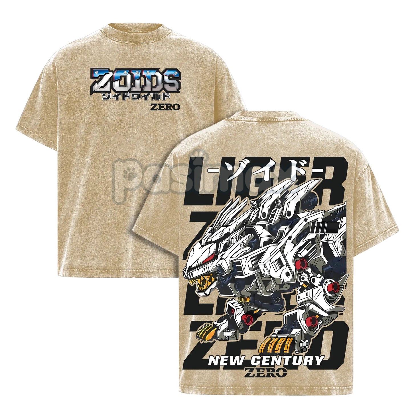Liger Zero Zoids New Century Zero T-Shirt – Oversized Washed Vintage Anime Tee