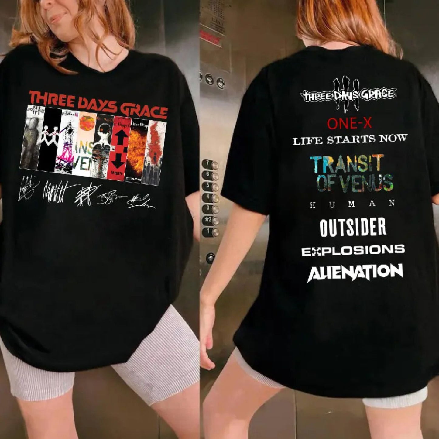 Three Days Grace Two-Sided Album T-Shirt - Rock Band Concert Tee, Official Fan Merch, Unisex Gift