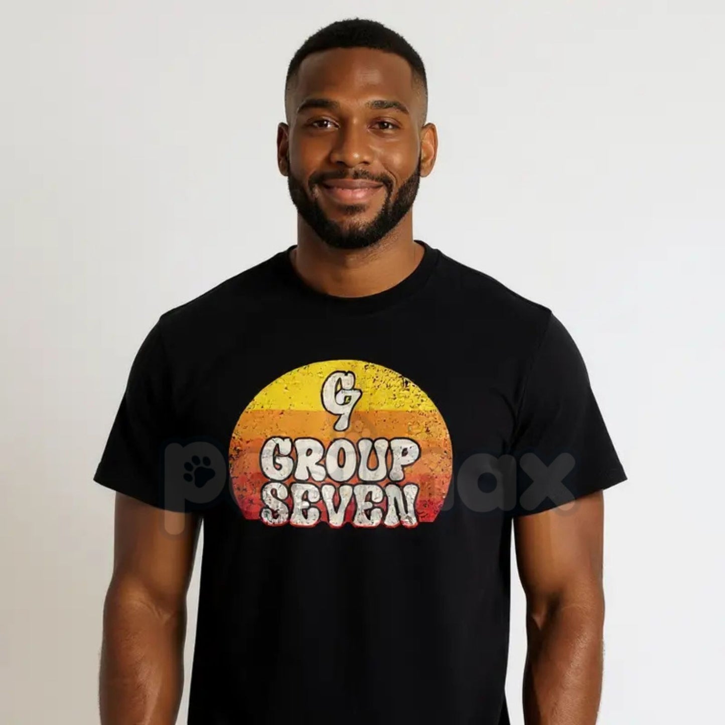 Group 7 Unisex Black T-Shirt - Exclusive Group Seven Member Apparel, Team Identity Graphic Tee, Minimalist Black Logo Shirt