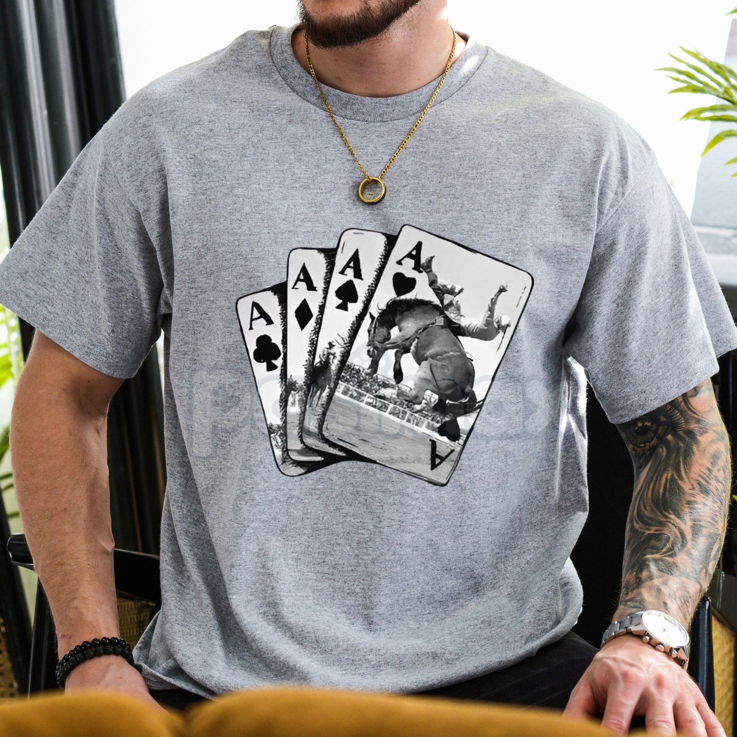 Ace Card Cowboy T-Shirt - Vintage Western Graphic Tee, Gambler Luck Apparel, Unisex Texas Hold'em Shirt