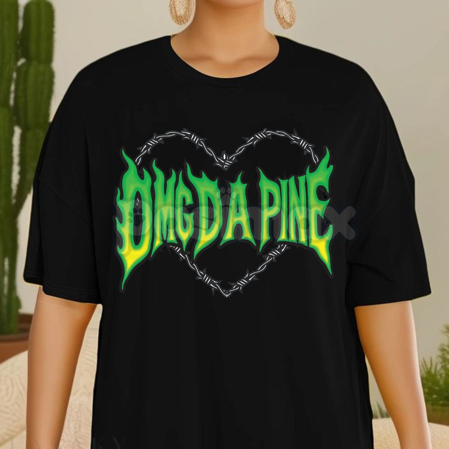 "OMG Da Pine" Black Tee - Funny Local Slogan T-Shirt, Unisex Casual Graphic Top, Florida / Regional Humor Apparel