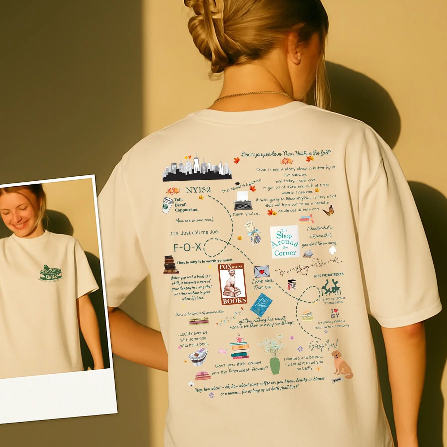 "That Caviar Is Agarnish" T-Shirt - You've Got Mail Vintage Tee, Shop Around The Corner Fan Apparel
