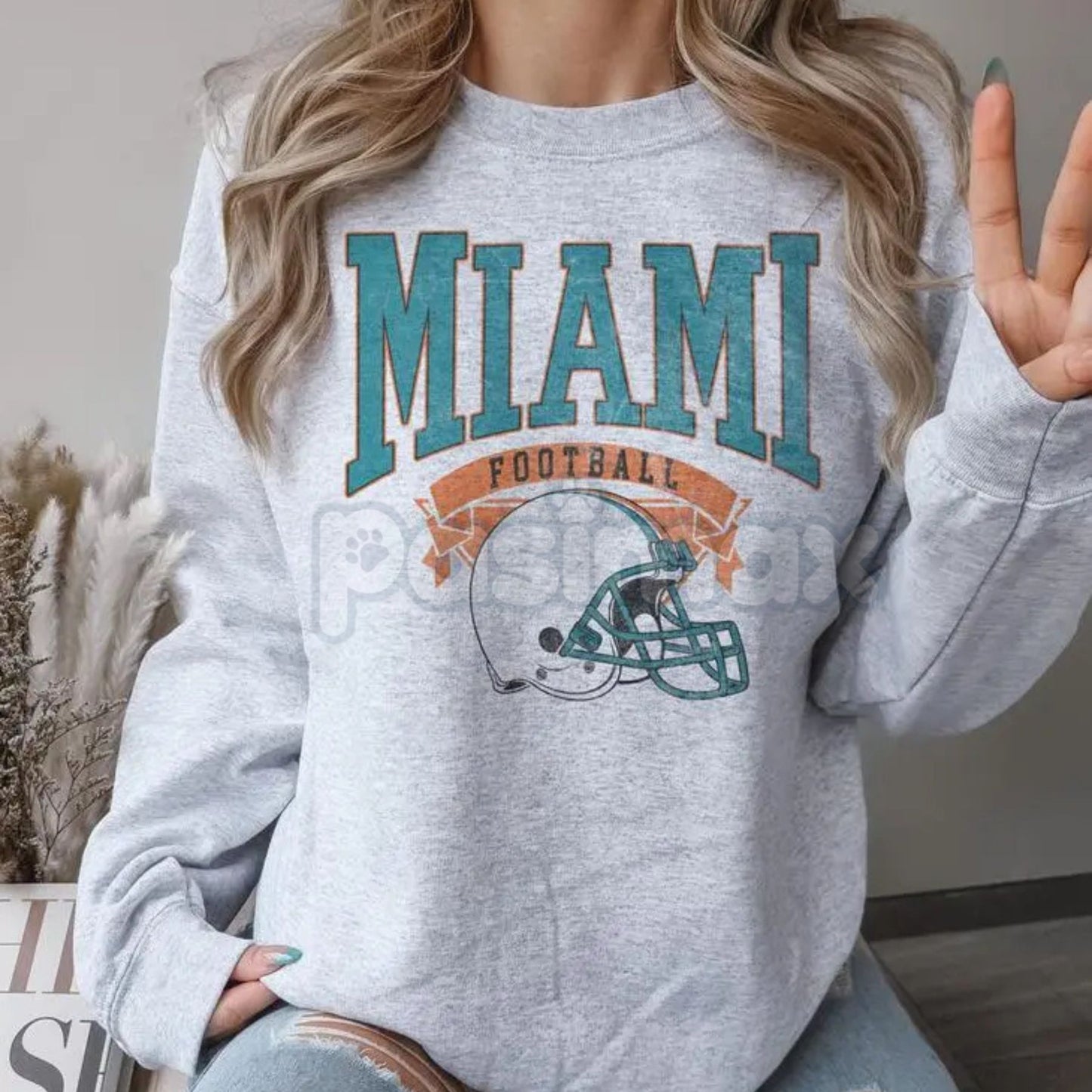 Vintage All 27 Team Football Sweatshirt – Nostalgic Hometown Crewneck in Ash Color