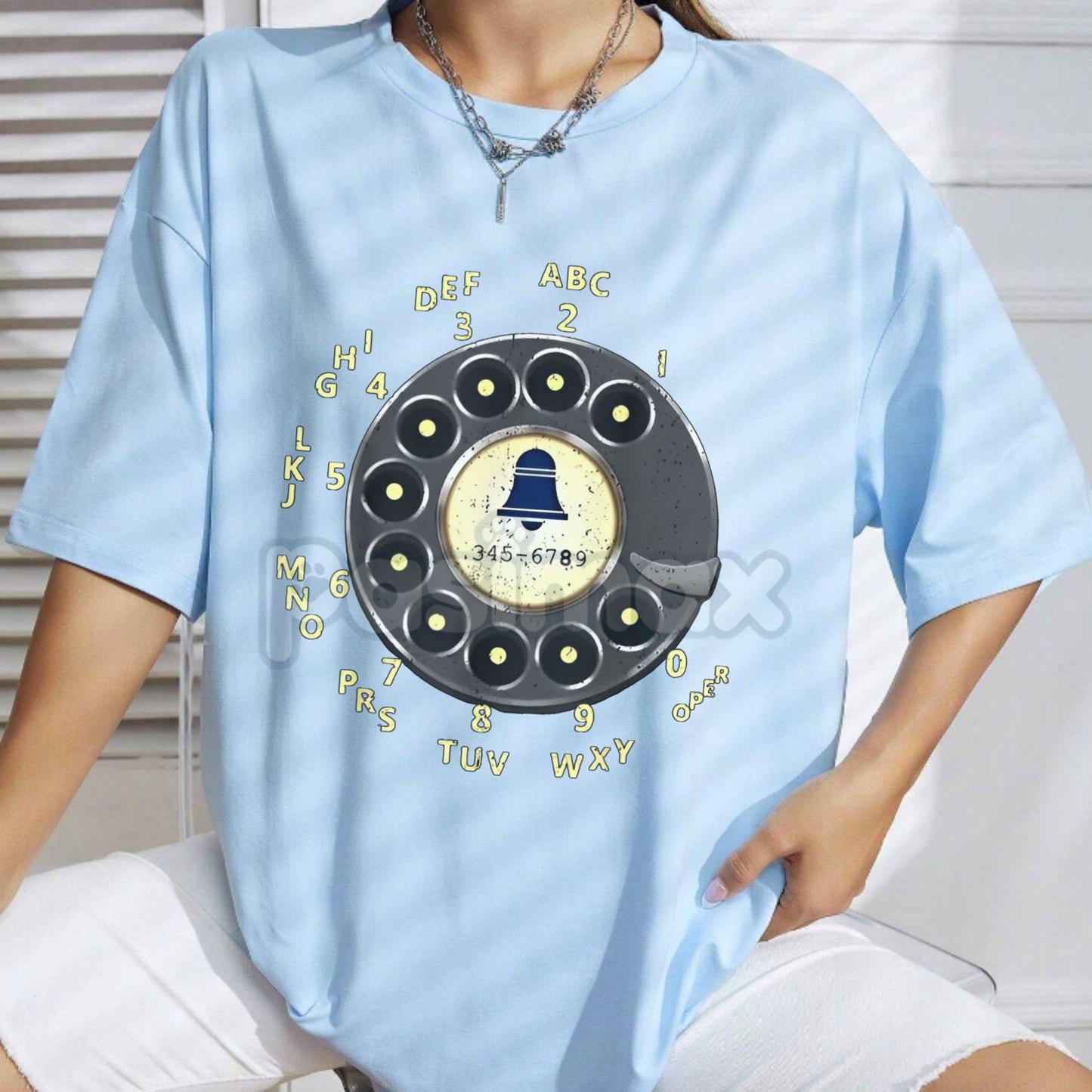 Rotary Dial Nostalgia T-Shirt - Vintage Phone Graphic Tee, Retro Unplugged Style, Minimalist Short Sleeve Top