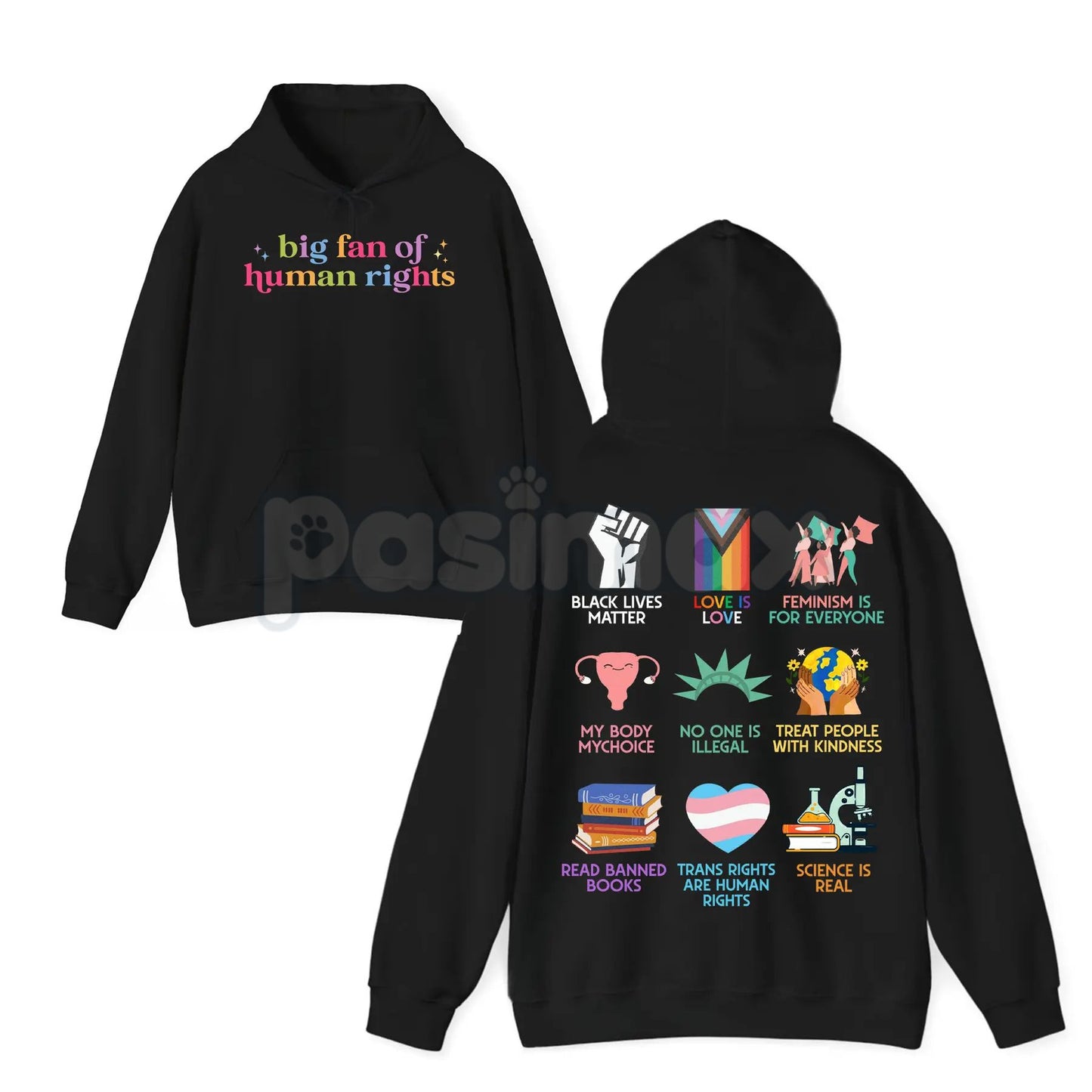 Big Fan of Human Rights Hoodie – Statement Pullover, Social Justice & Activism Apparel, Unisex