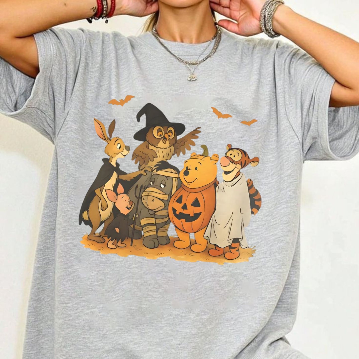 Vintage Halloween Animal Friends T-Shirt - Retro Cartoon Fall Tee, Cute & Spooky Collectors Apparel
