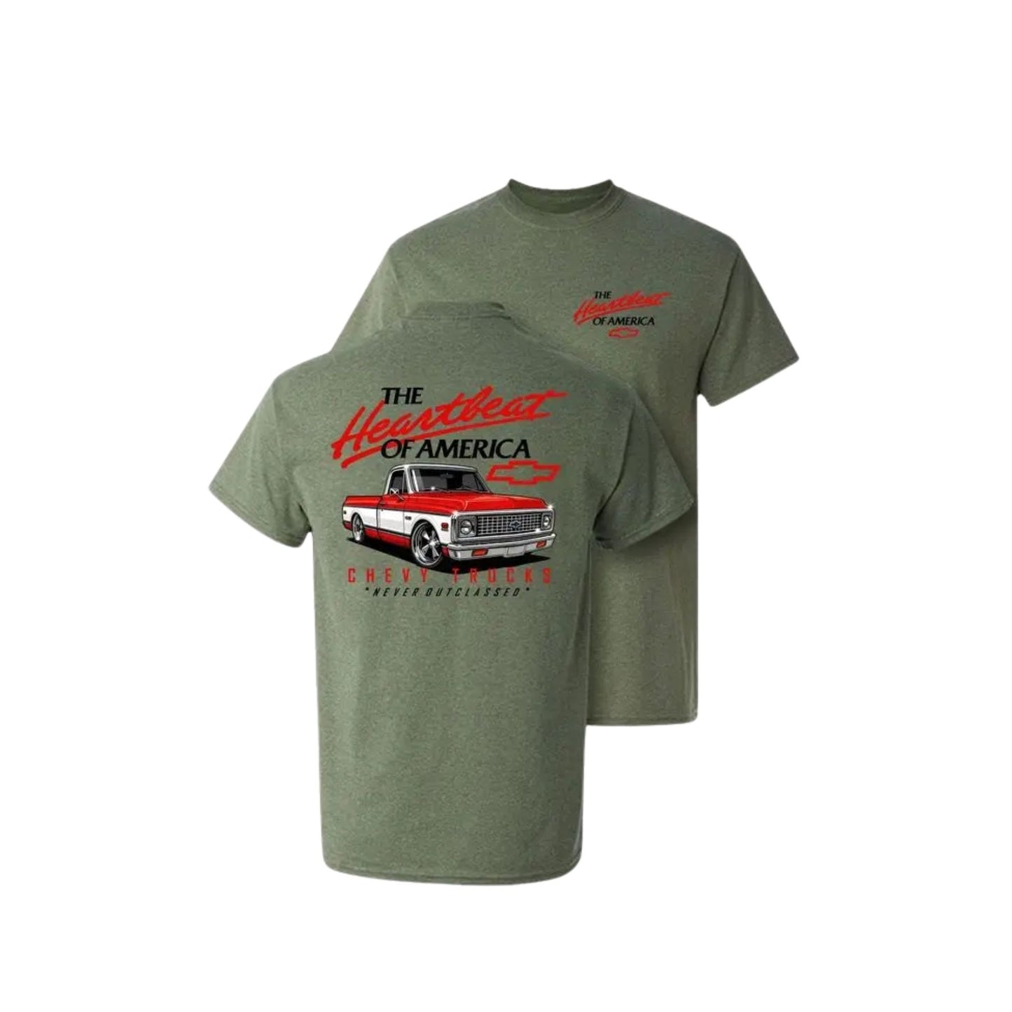 Vintage "Never Outclassed" Chevy T-Shirt - Old School Legend Apparel, Classic Car Graphic Tee