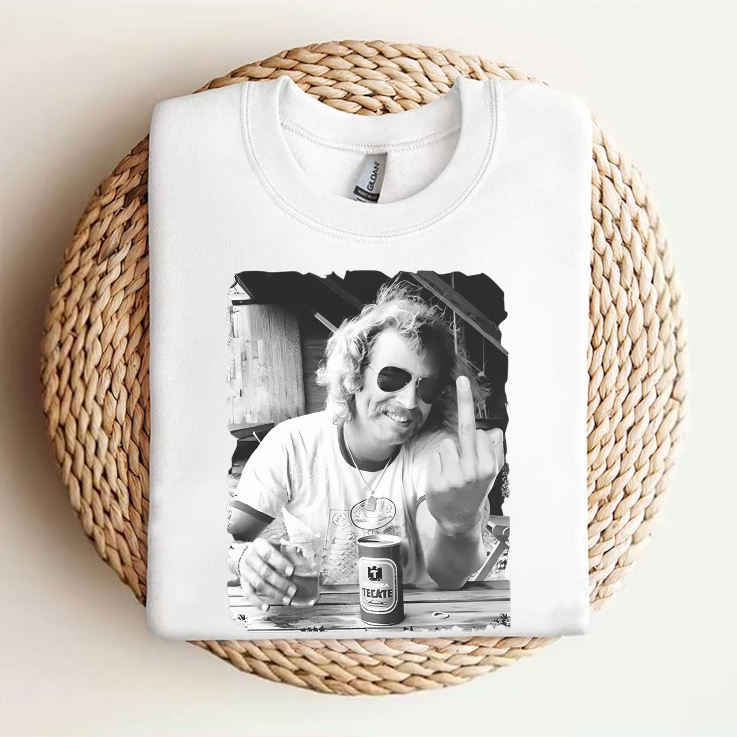 Jimmy Buffett "Middle Finger" T-Shirt - Funny Fan Gift, Unisex Cotton Tee