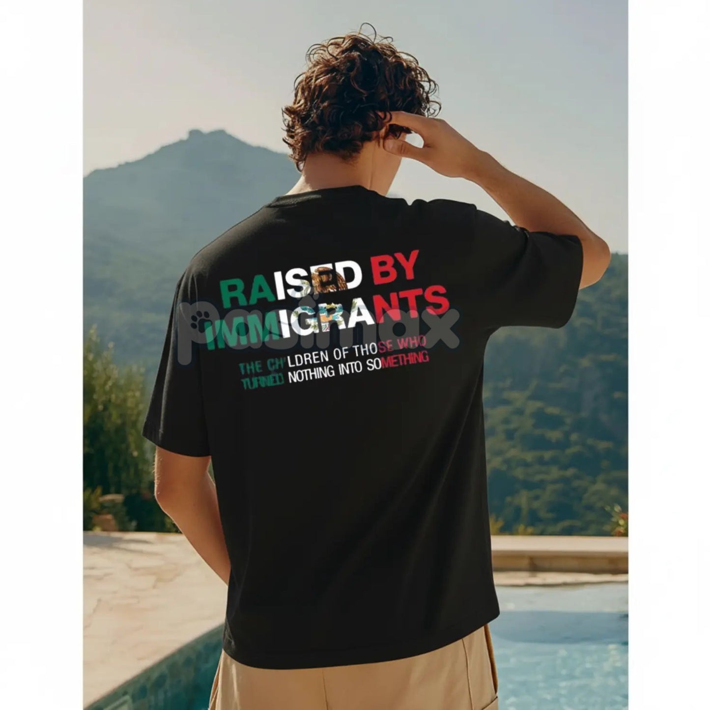 "Raised By Immigrants" Cultural Pride Tee - First Generation American Statement Top, Dual Heritage T-Shirt