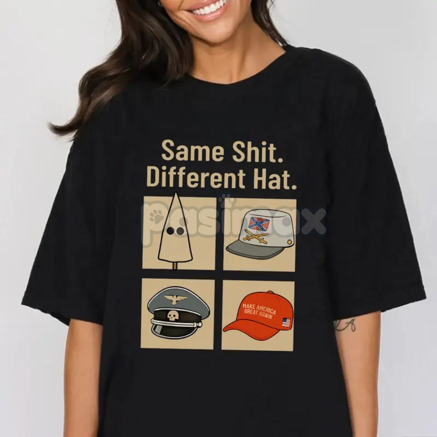 "Same Thing Different Hat" Political Shirt - Dark Humor Statement Tee, Funny Graphic Shirt