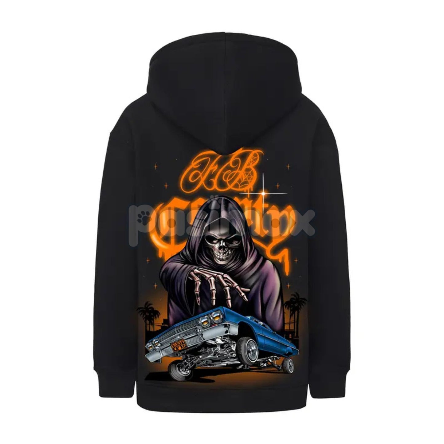 FB County Heavyweight Oversized Halloween Graphic Hoodie – Pullover Streetwear, Unisex Fall Apparel