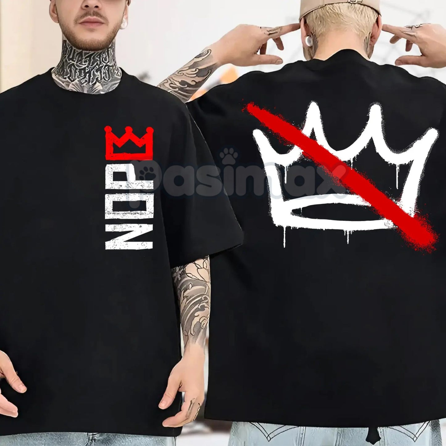 "No Kings in America" T-Shirt - Anti-Monarchy Political Statement Tee, Crown Protest Gift, Unisex Patriotic Graphic