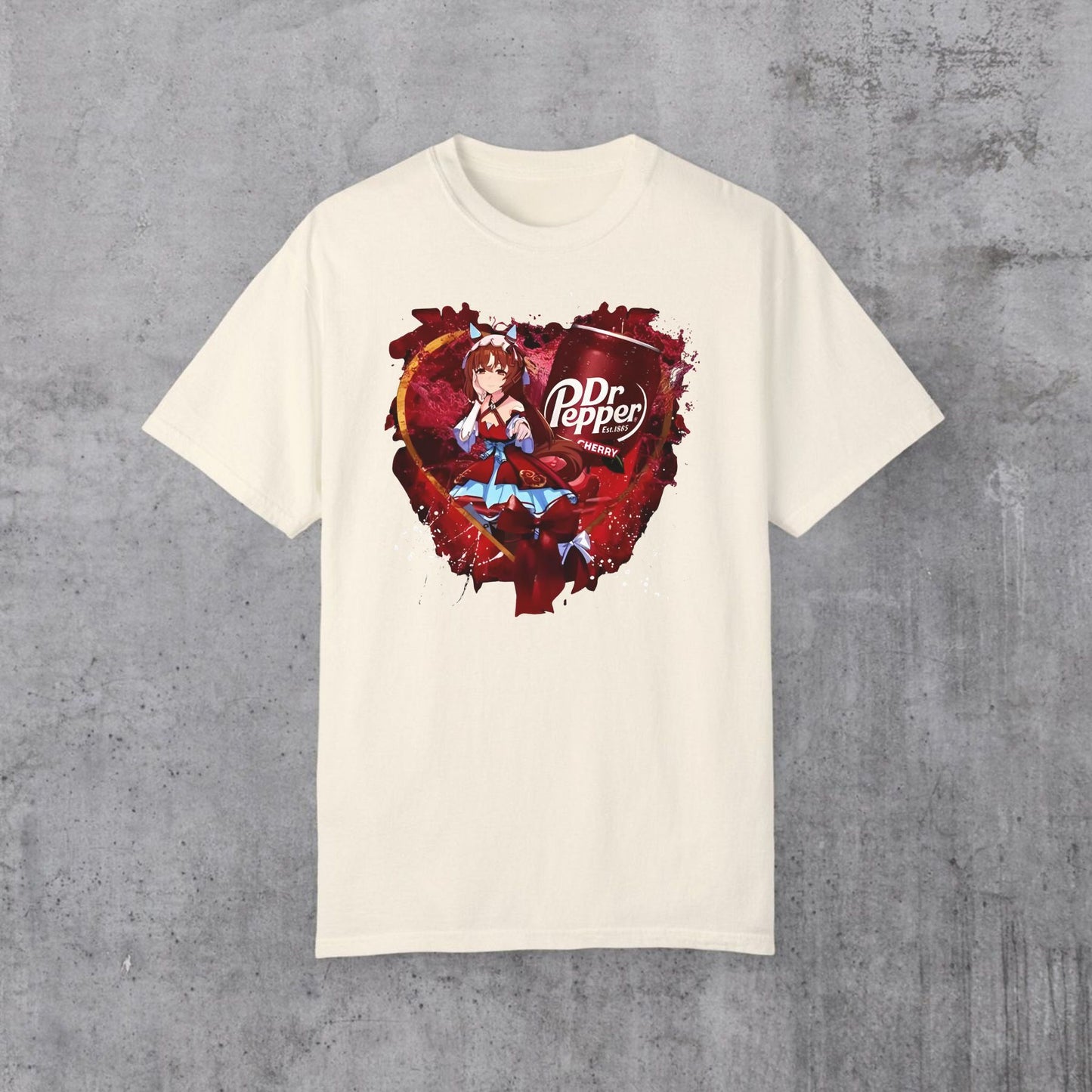 Uma Musume x Dr. Pepper T-Shirt - Anime Maid & Soda Print Tee, Cute Crossover Shirt