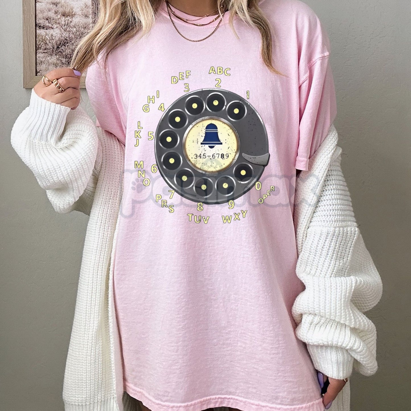 Rotary Dial Nostalgia T-Shirt - Vintage Phone Graphic Tee, Retro Unplugged Style, Minimalist Short Sleeve Top