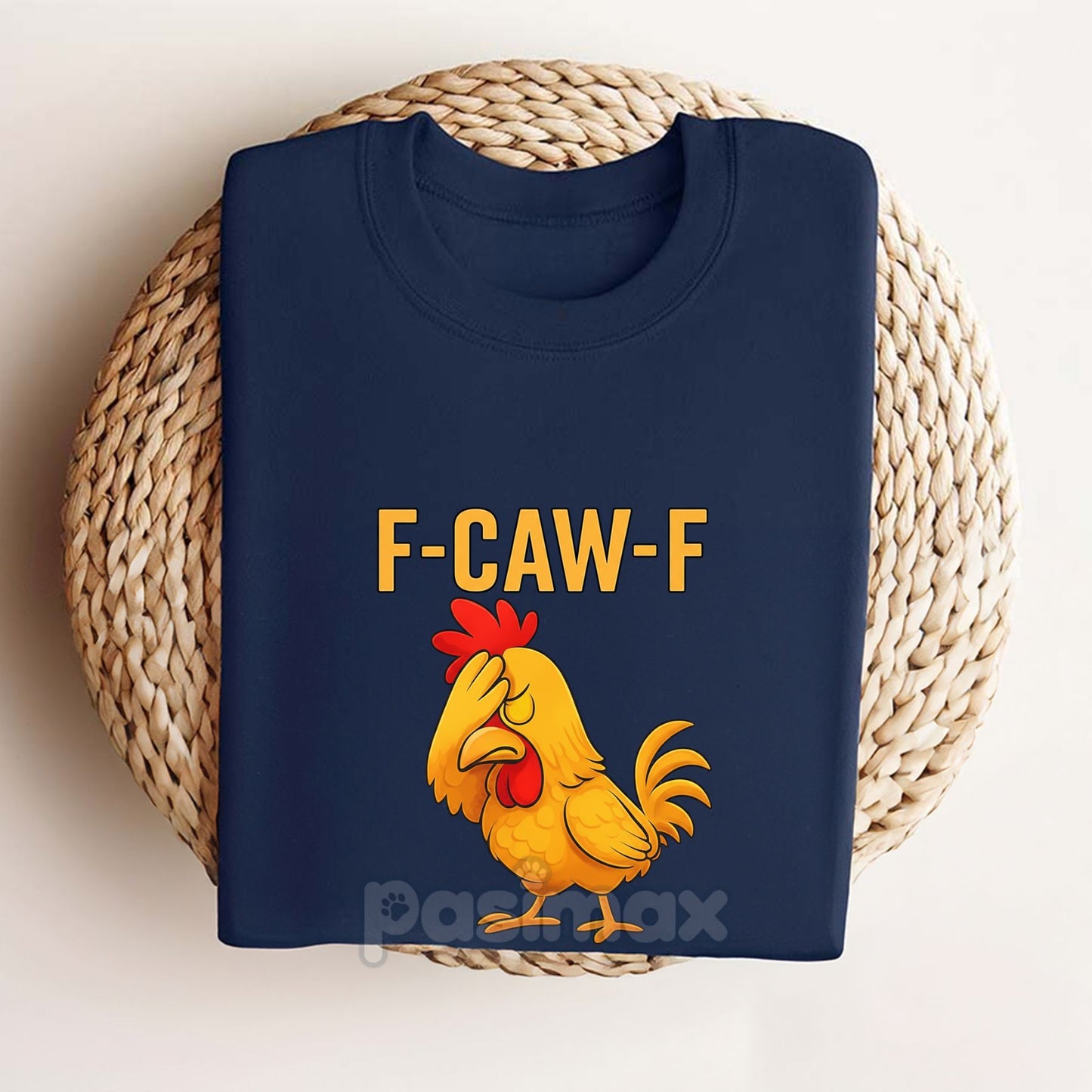 "F-Caw-F" Funny Chicken T-Shirt - Classic Rooster Graphic Tee, Casual Humorous Apparel