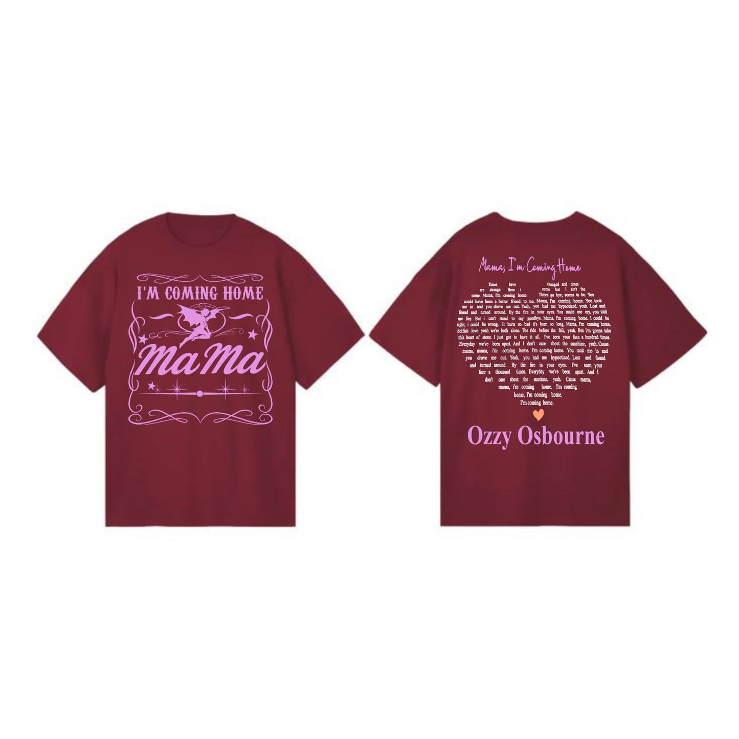 "Mama, I’m Coming Home" Rock Tee - Two-Sided Lyric Tribute T-Shirt, Ozzy Osbourne Fan Apparel