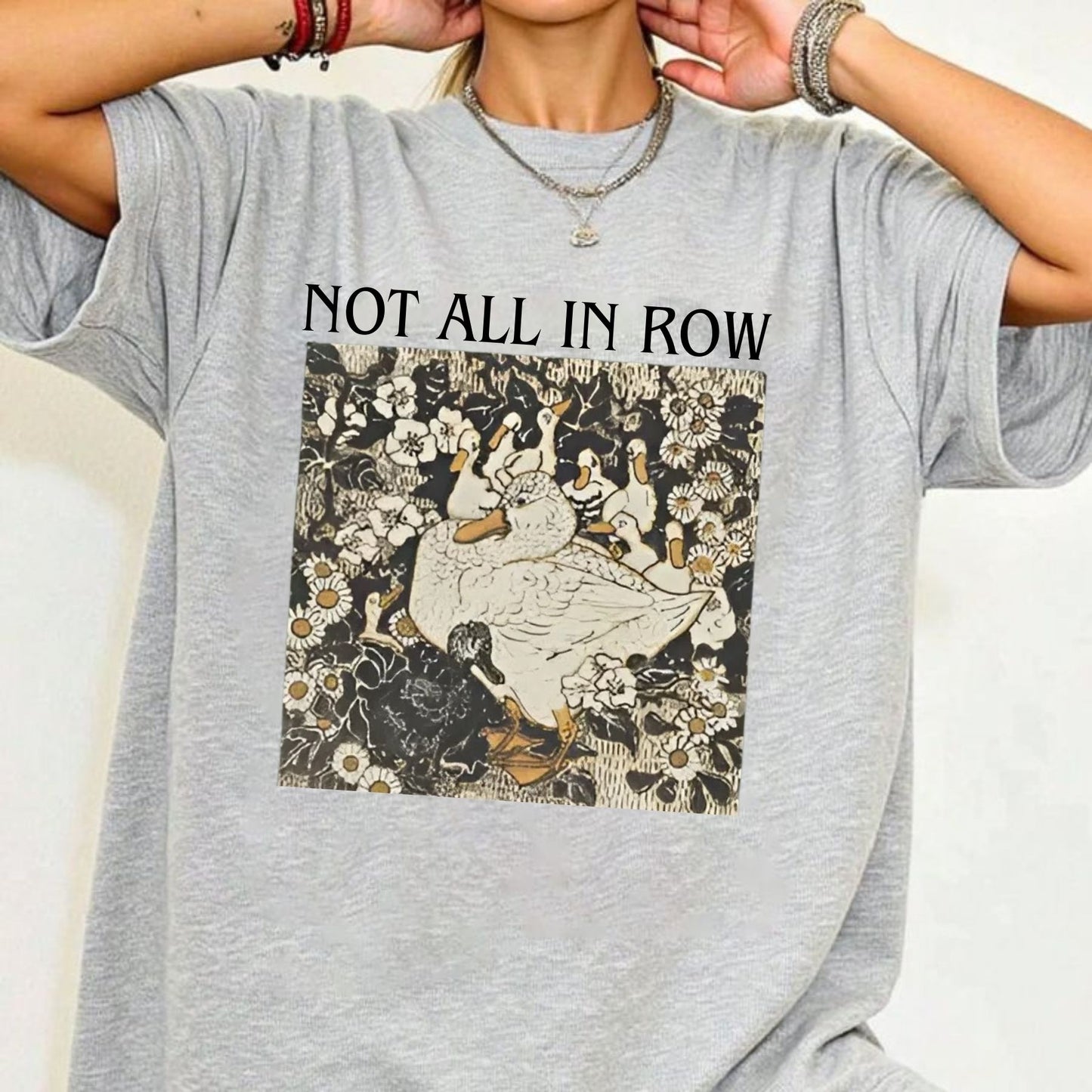 Ducks Not in a Row T-Shirt – Funny Vintage Mama Duck Graphic Tee, Mom Life Chaos Shirt, Chaotic Mom Gift, Sarcastic Mother's Day Top