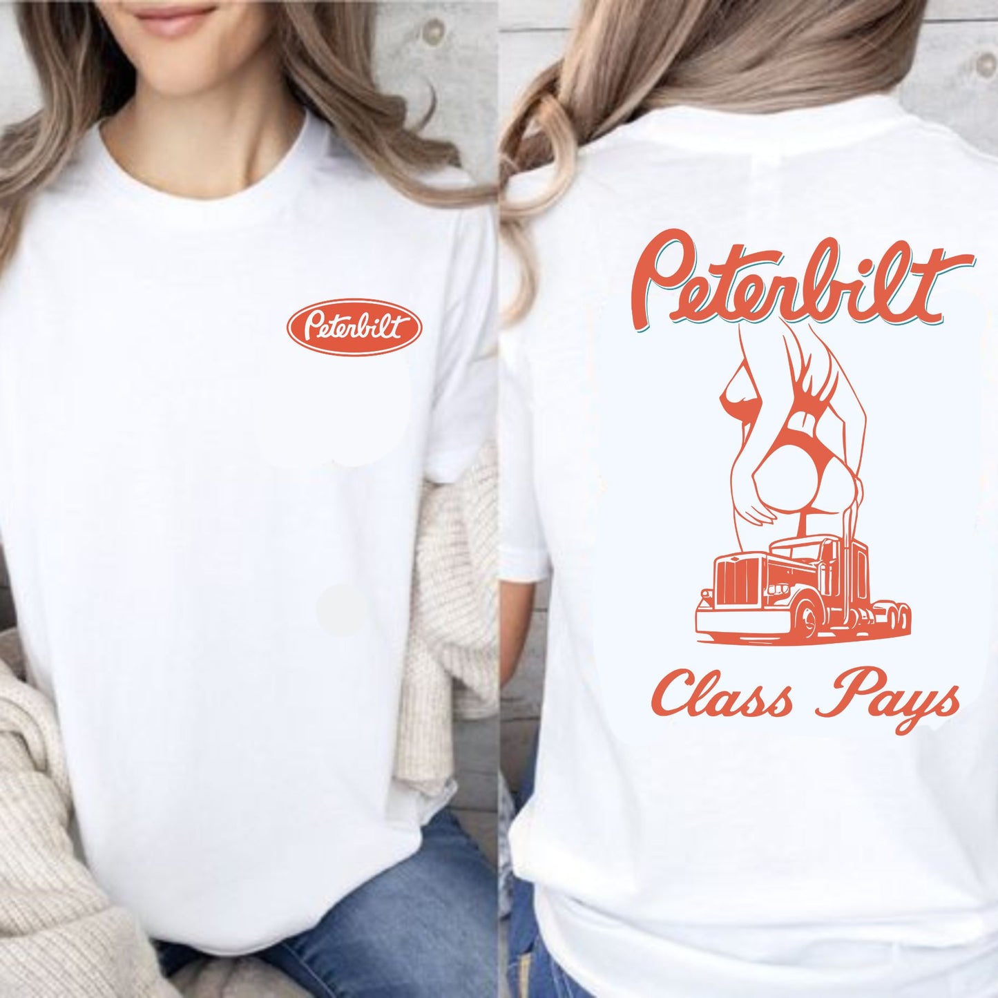 Peterbilt "Class Pays" Tee - Unisex Cotton Trucking Enthusiast Shirt, Official Brand Apparel