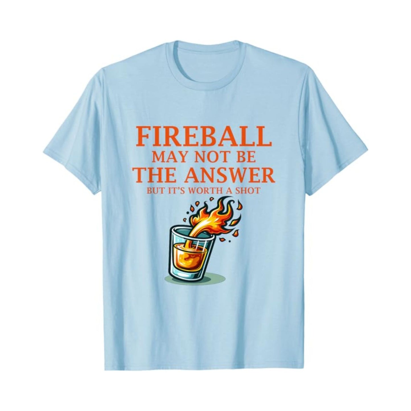 Men's "Fireball & Whiskey" Graphic Tee - Bold Casual Wear, Stylish Slim Fit