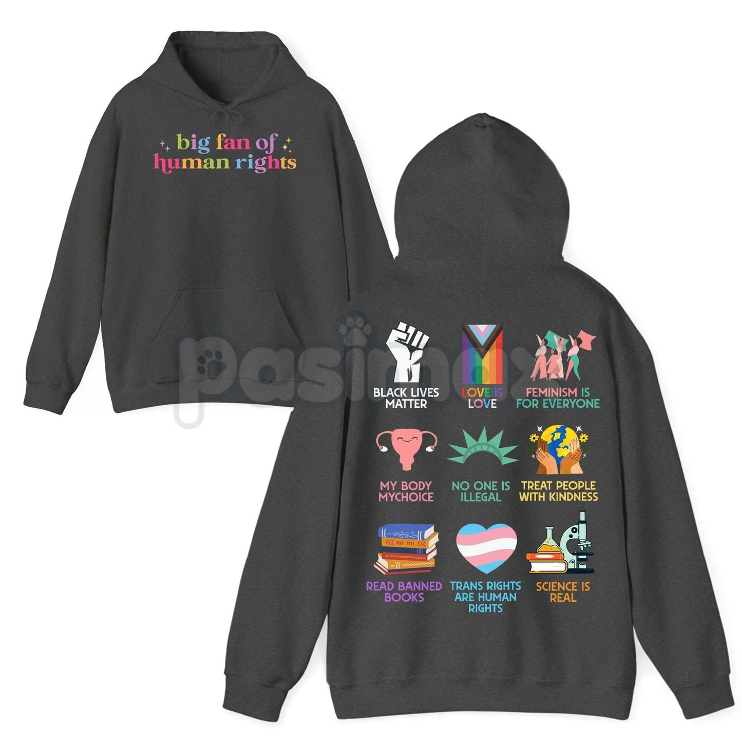 Big Fan of Human Rights Hoodie – Statement Pullover, Social Justice & Activism Apparel, Unisex