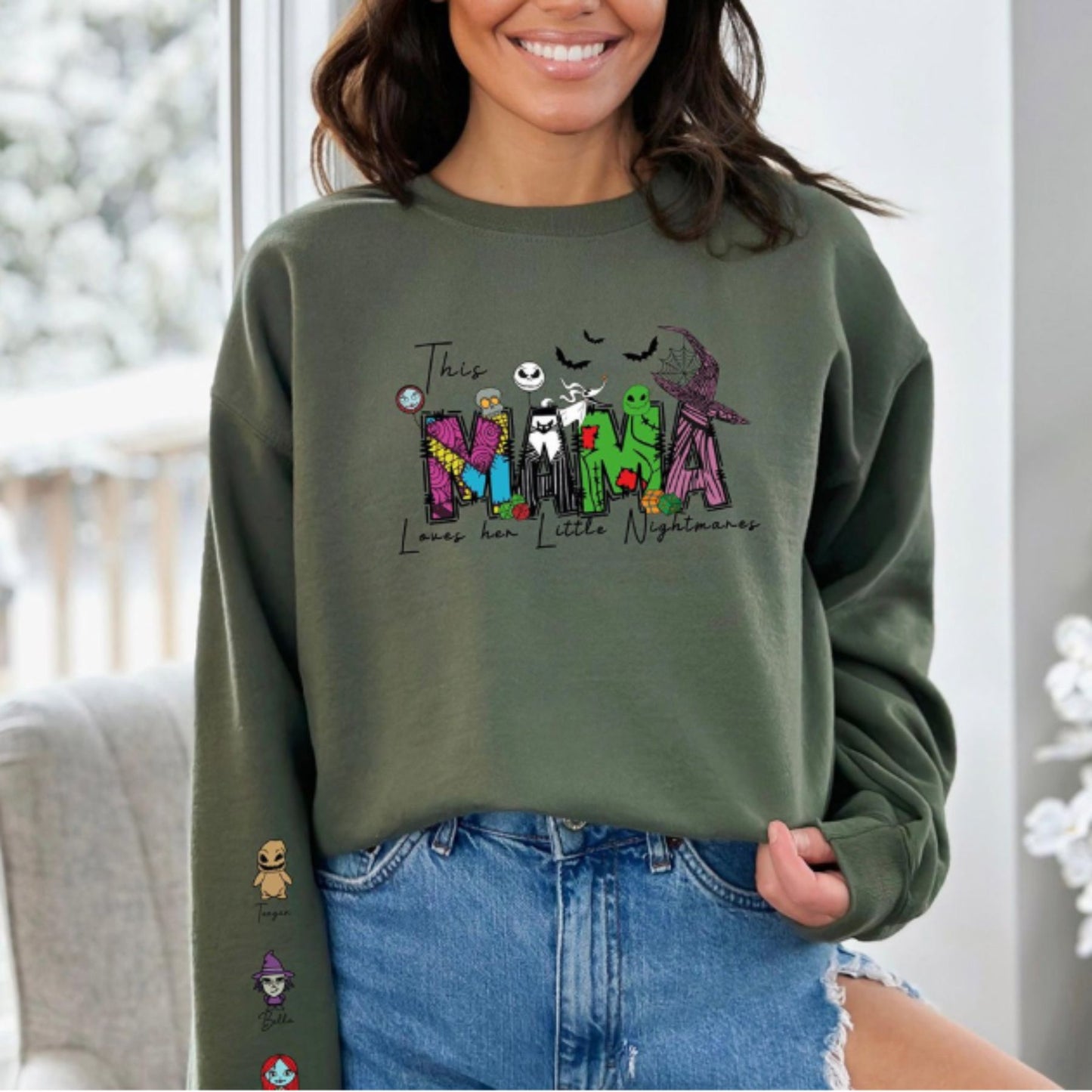 Halloween 'This Mama Loves Her Nightmares' Sweater – Spooky Funny Mom Top