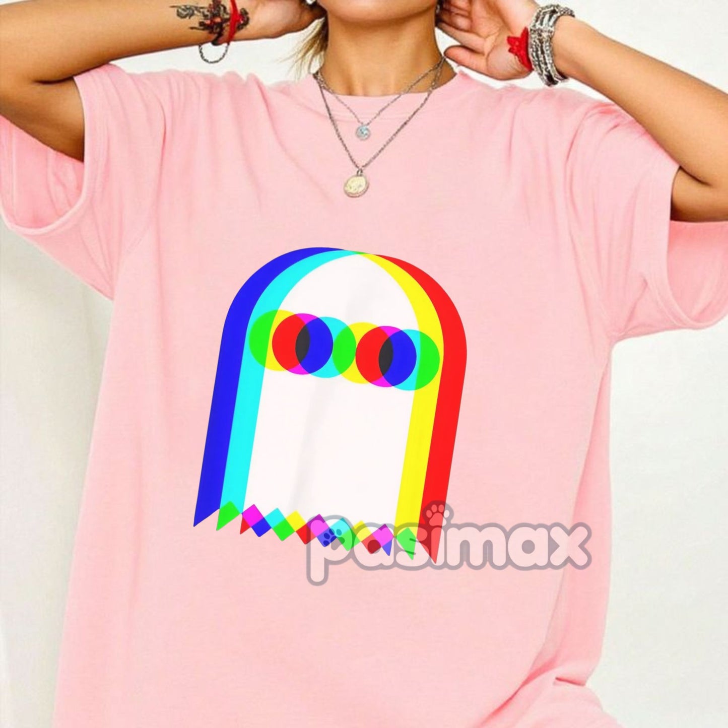 Ghost Trippy Vaporwave T-Shirt - Halloween Rave EDM Party Tee, Techno Music Apparel