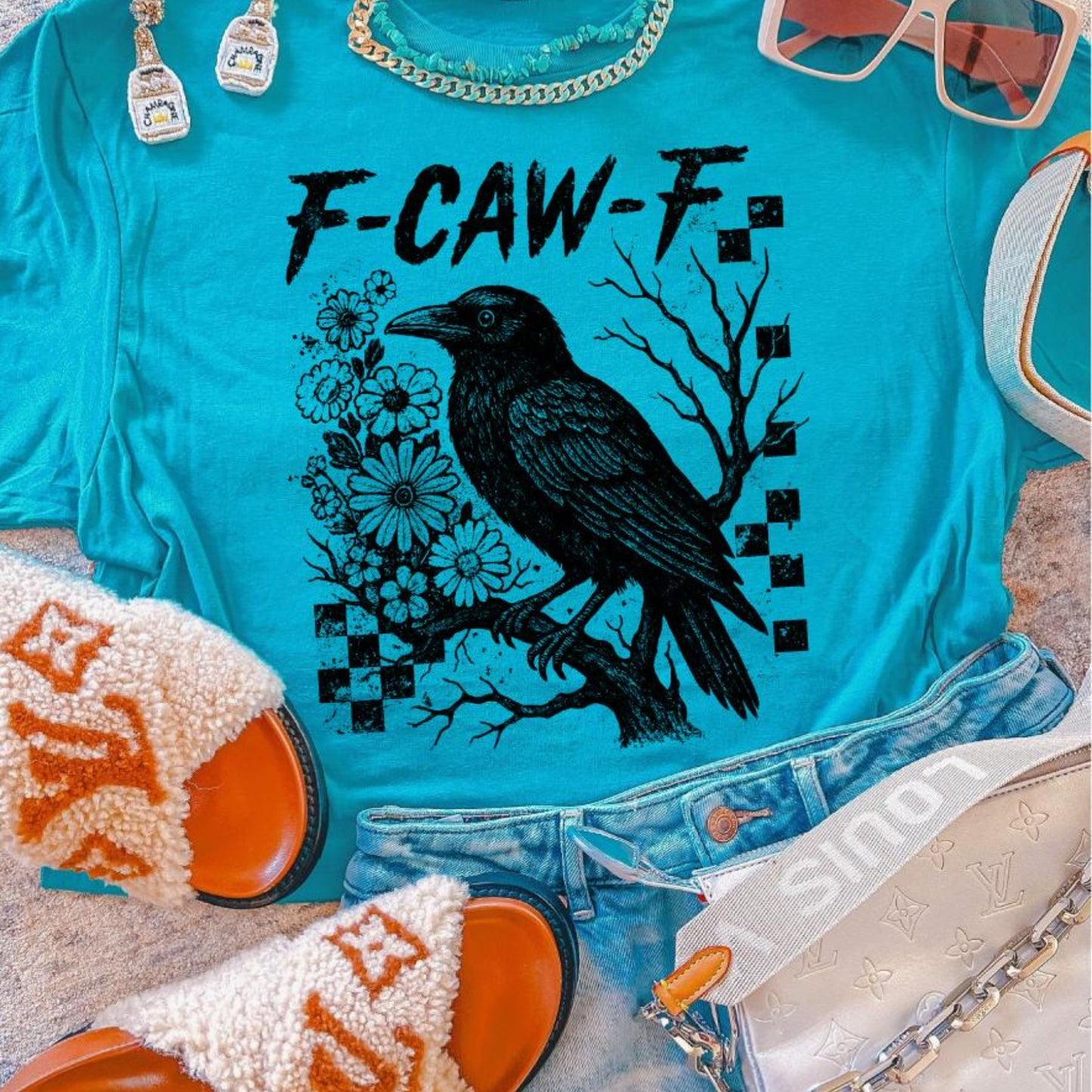 Edgy F-Caw-F Crow T-Shirt – Dark Humor Sarcastic Tee, Unisex Raven Graphic Shirt, Witty Gift, Printed in the USA