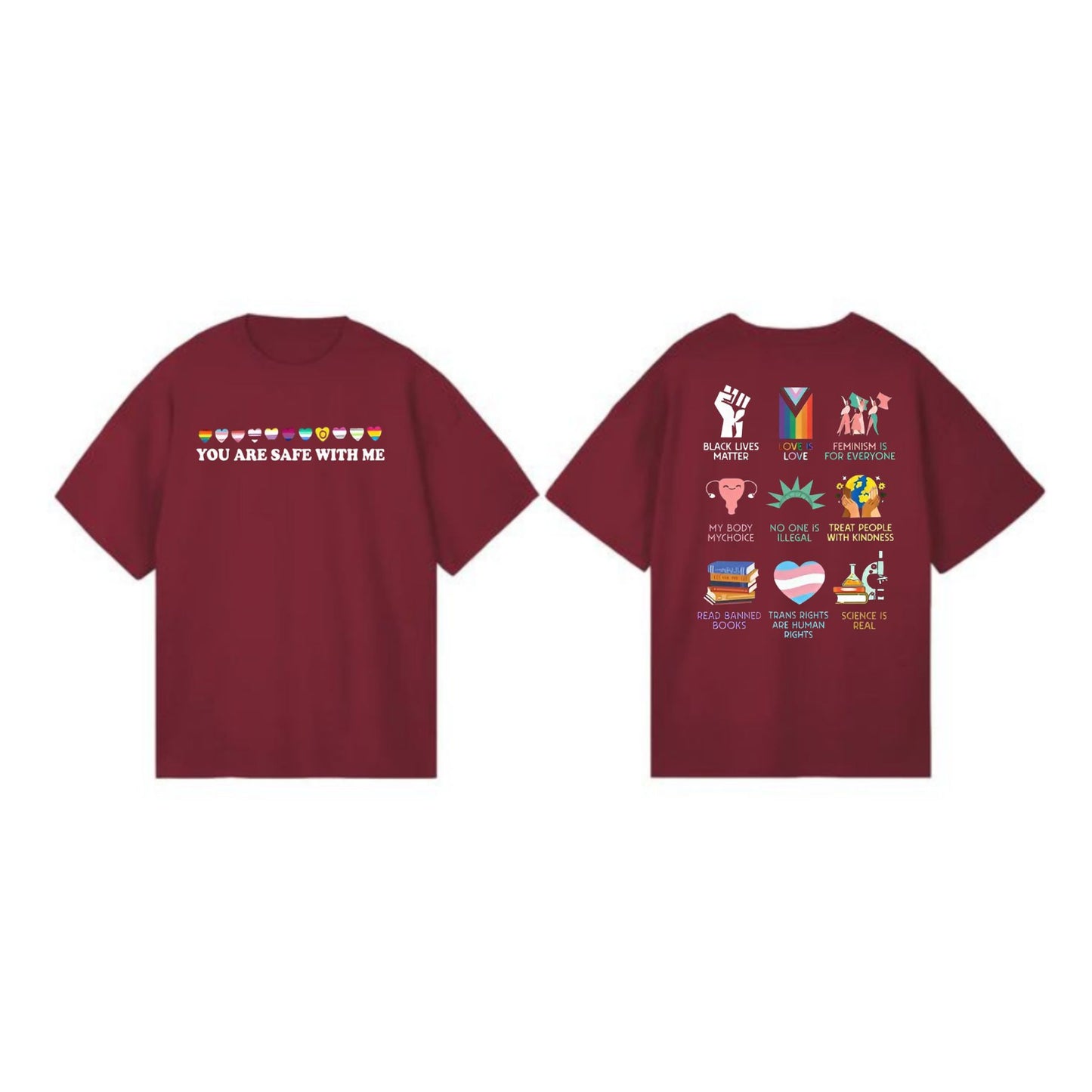 "You Are Safe With Me" T-Shirt - Equality & Human Rights Tee, Inclusive & Ally Statement Shirt