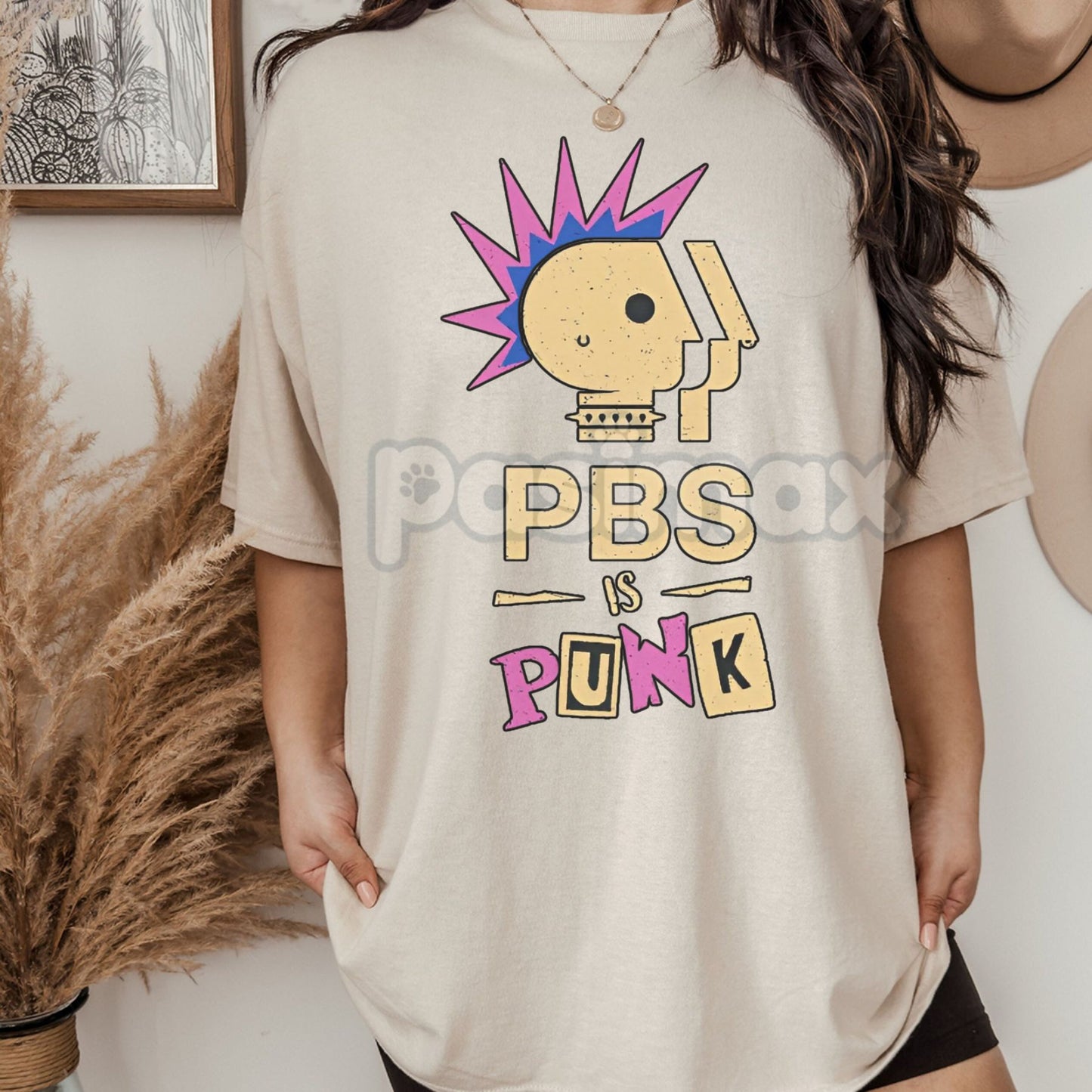 "PBS Is Punk" T-Shirt - Funny Punk Rock Parody Tee, Public Broadcasting Humor, Unisex Graphic Shirt