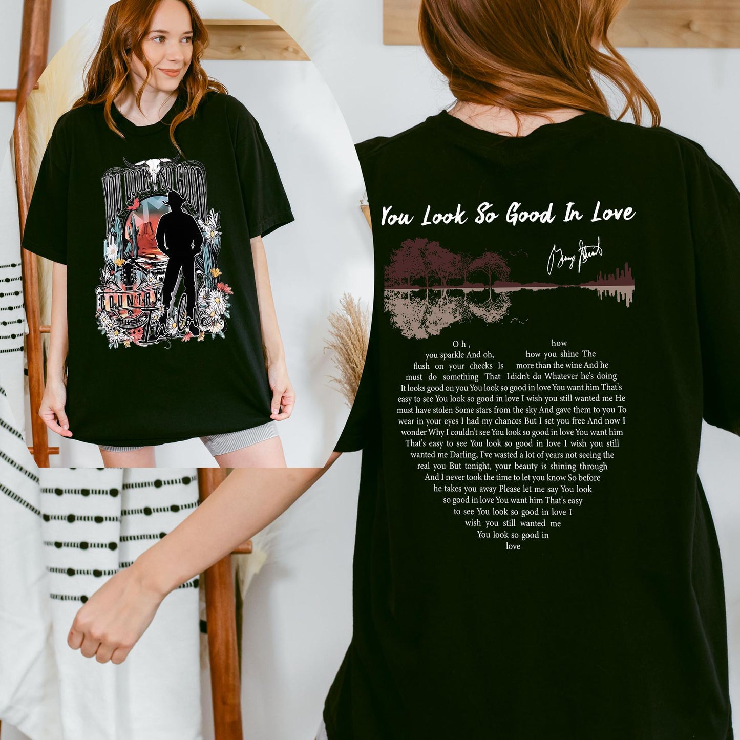 Retro Cowgirl "You Look So Good In Love" Shirt - George Strait Country Music Tee, Vintage Western Fan Apparel