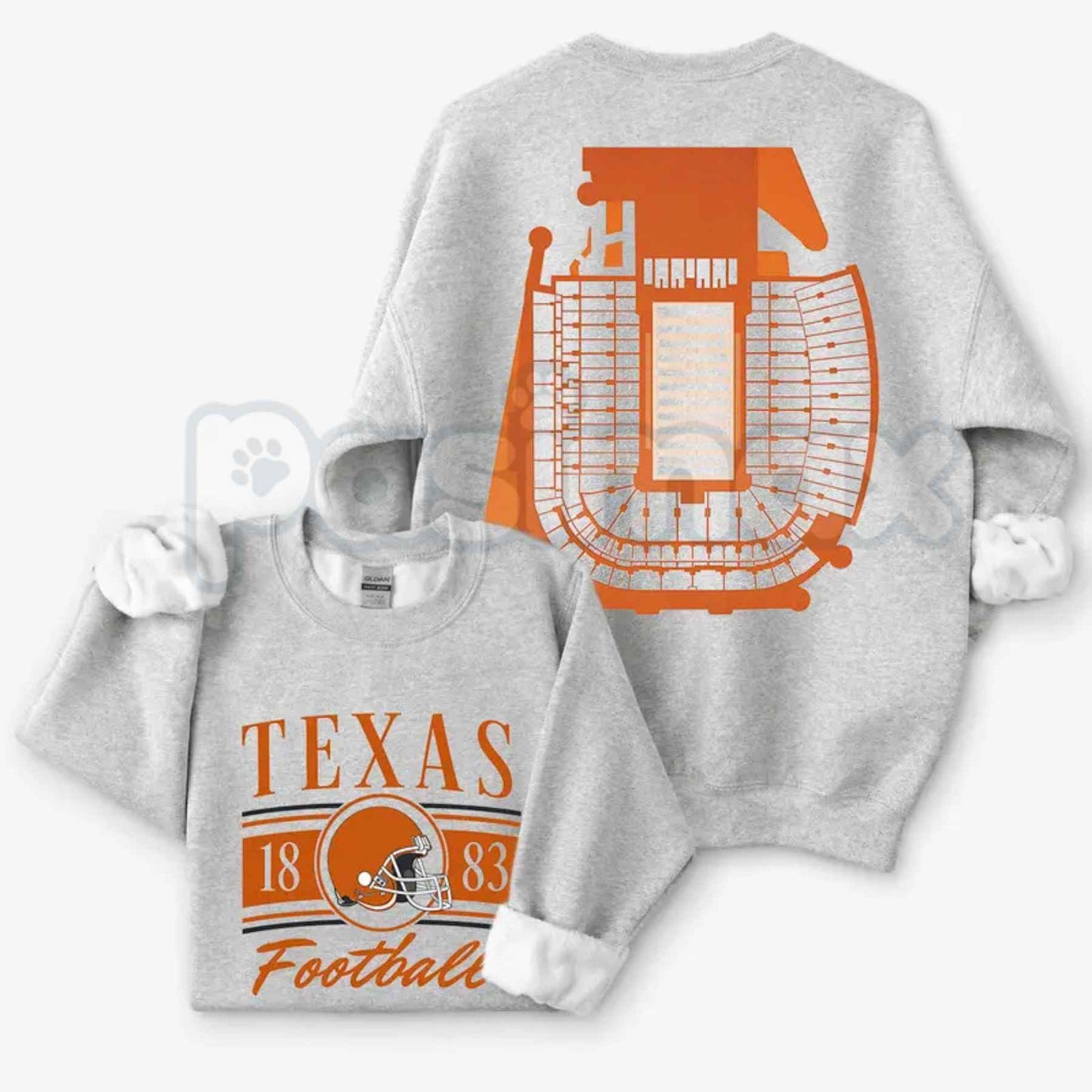 Vintage College Football 2 Sided Sweatshirt | Ash Grey Sports Top