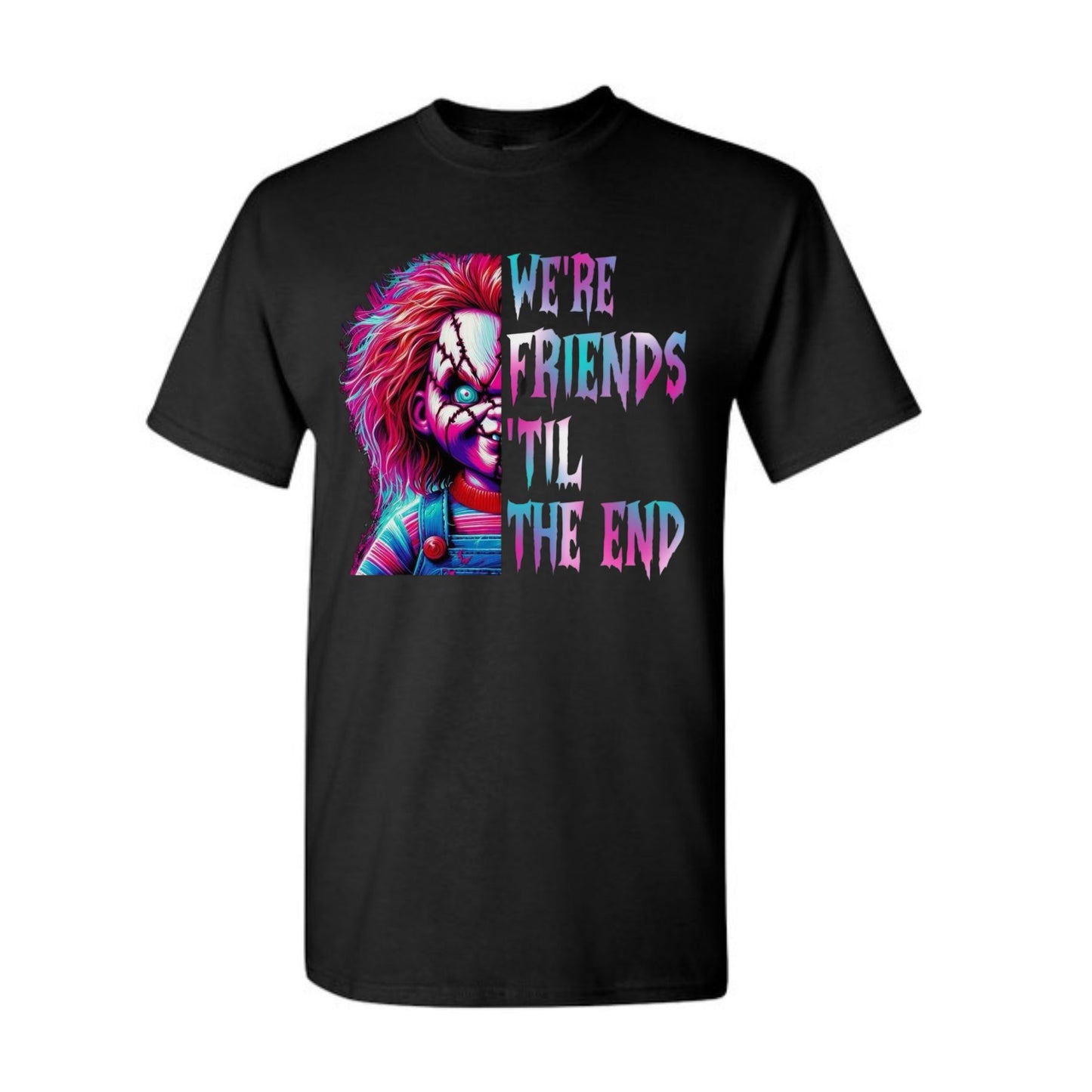 Horror Characters Movie T-Shirt - Scary Clown & Monster Graphic Tee, Halloween Womenswear